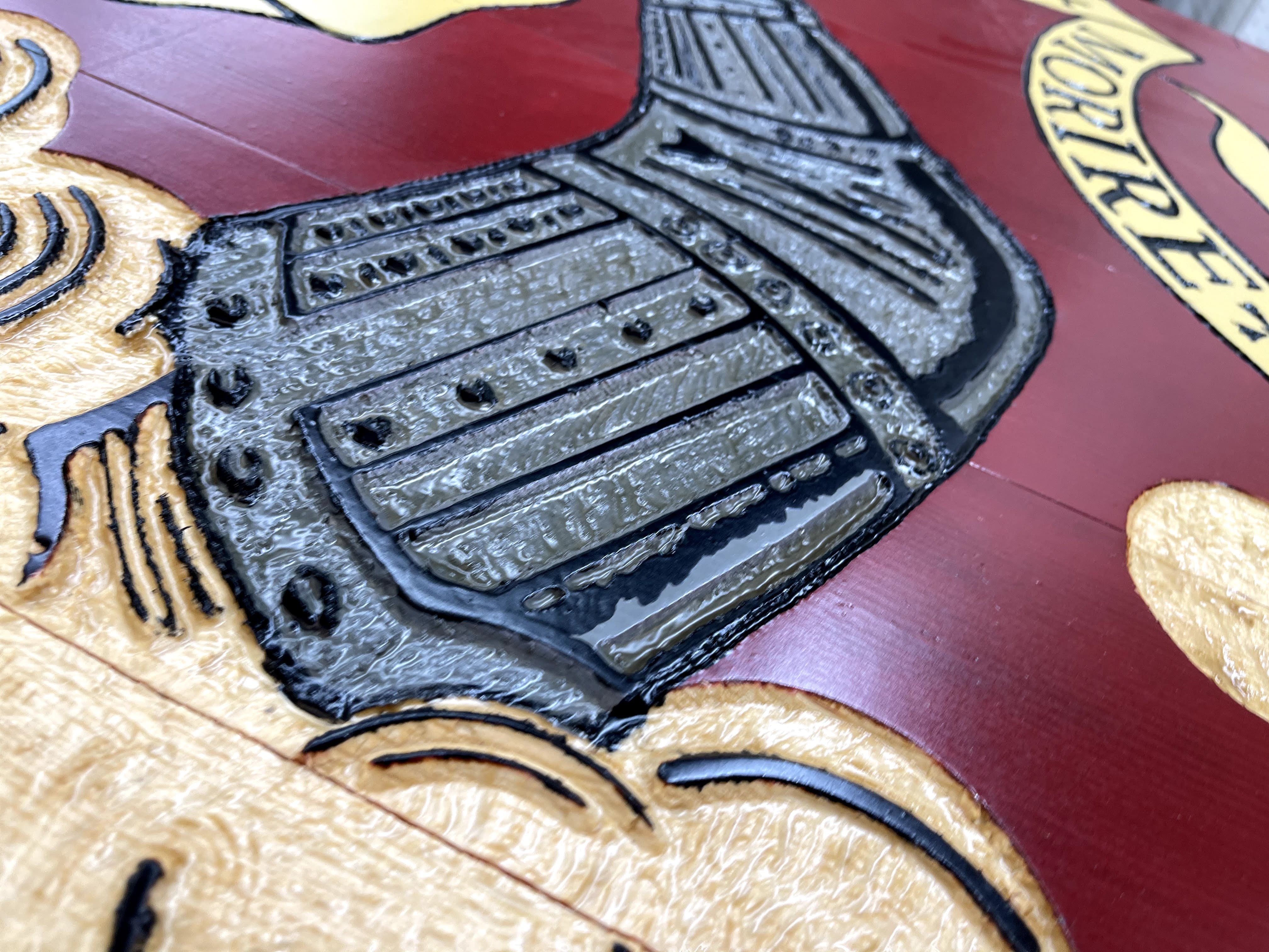 Bedford Handcarved Wooden Flag