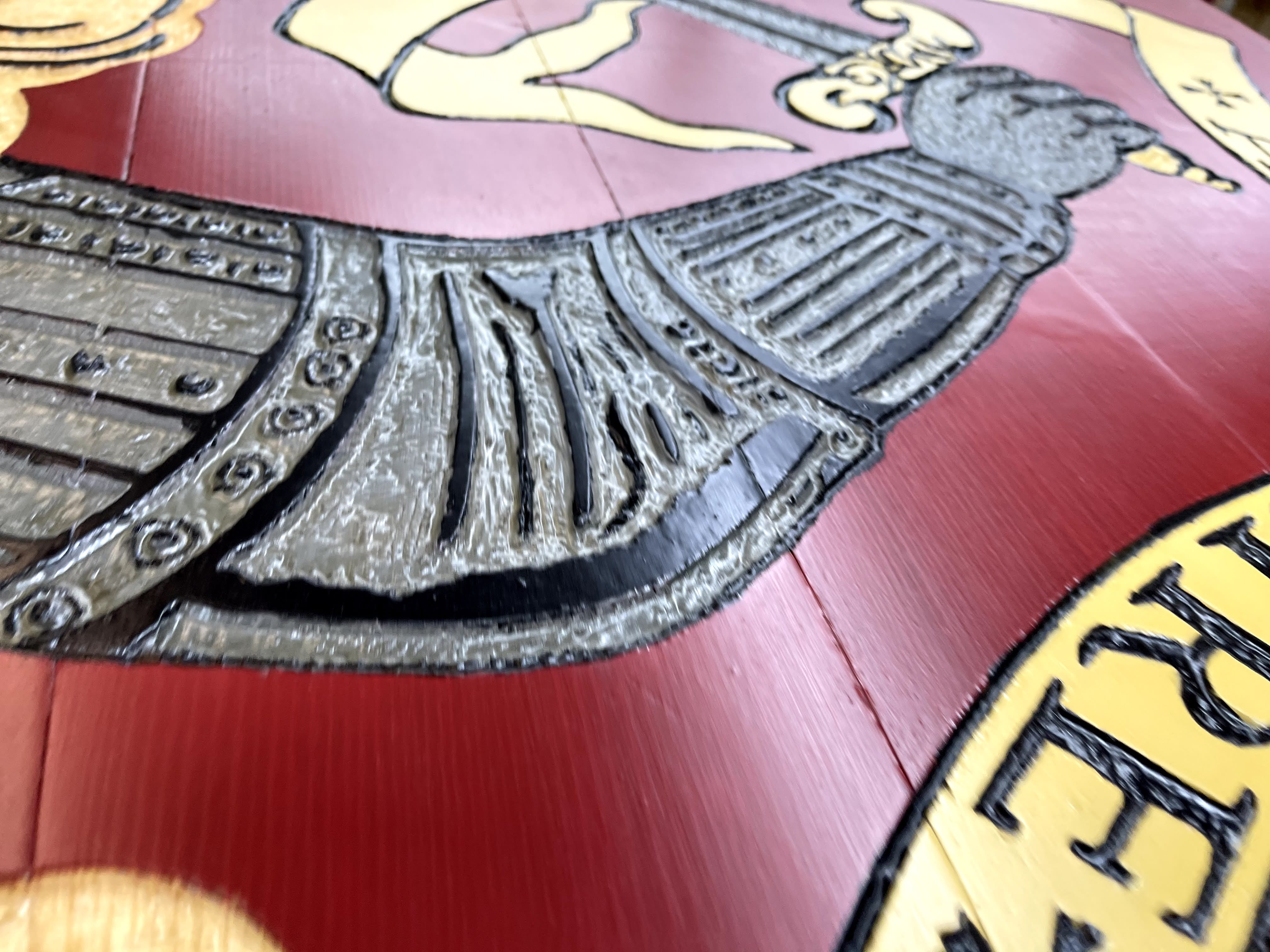 Bedford Handcarved Wooden Flag