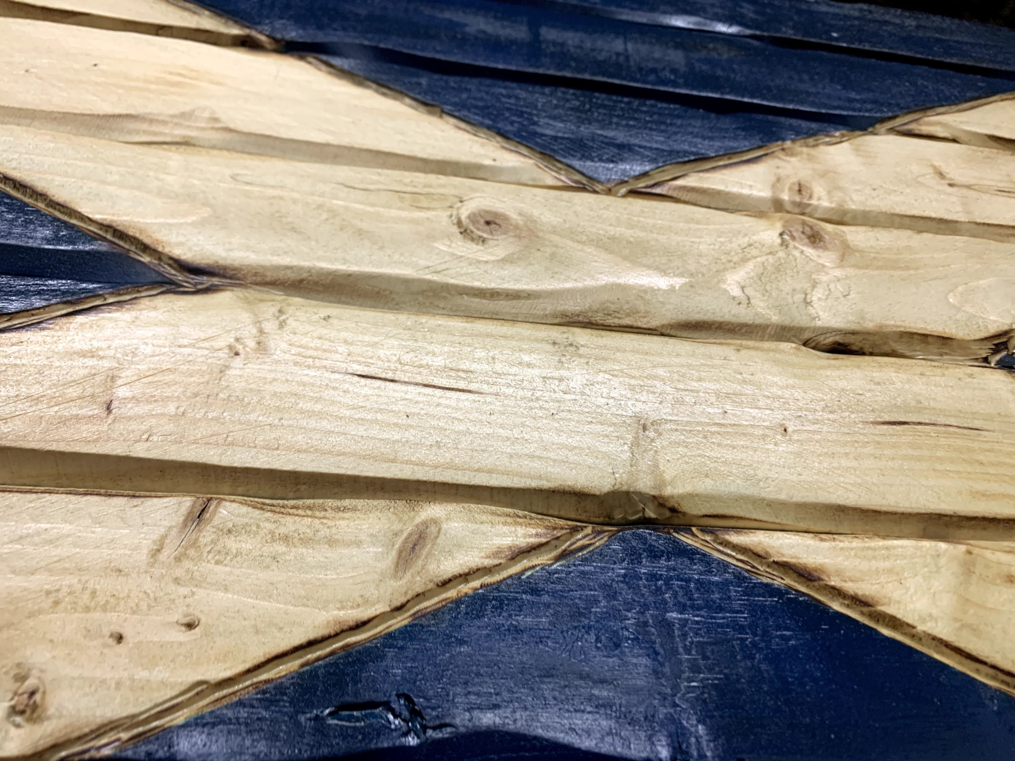 Scottish Handcarved Wooden Flag