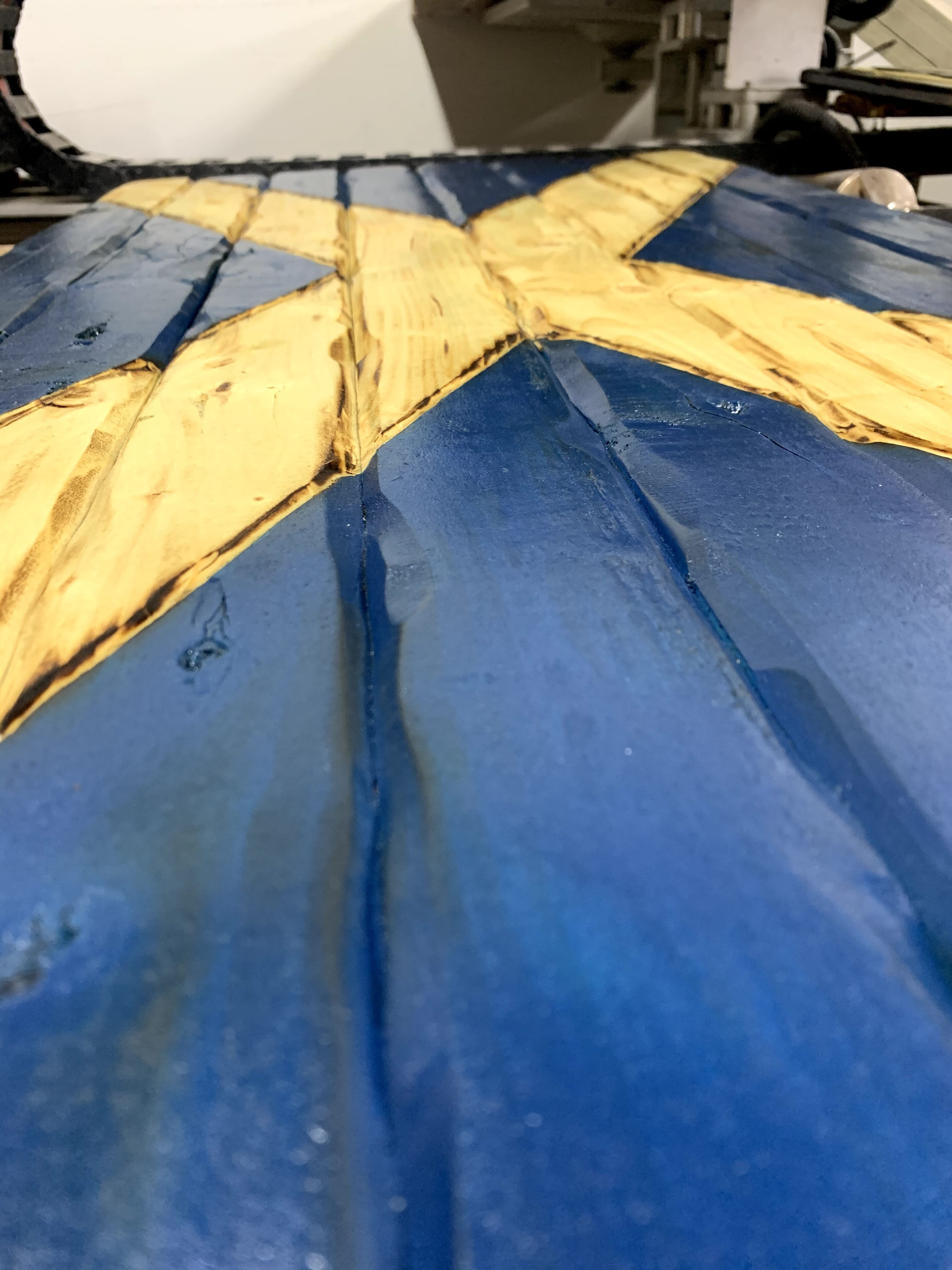 Scottish Handcarved Wooden Flag