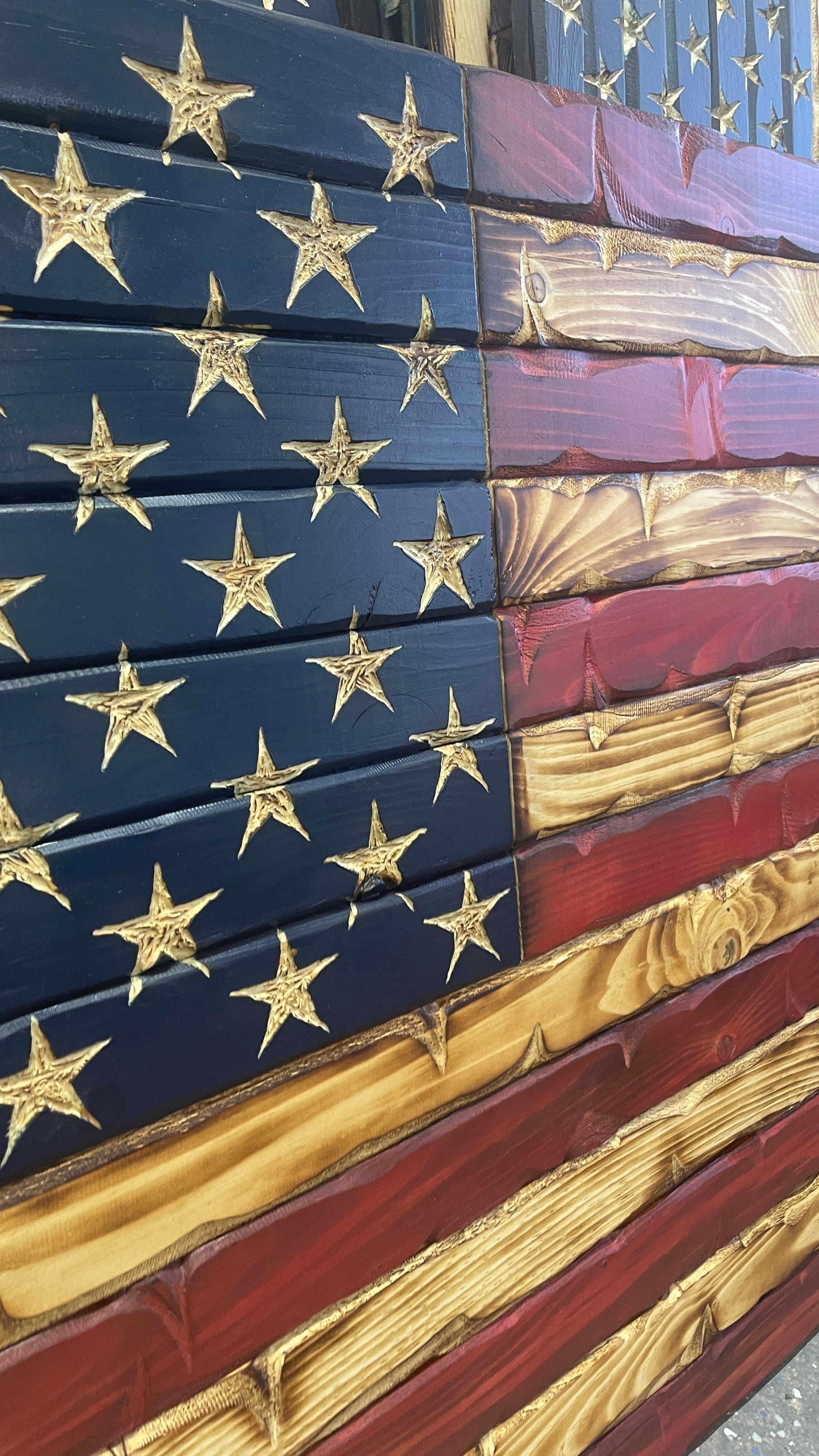 Weathered Rustic Glory Handmade Wooden American Flag