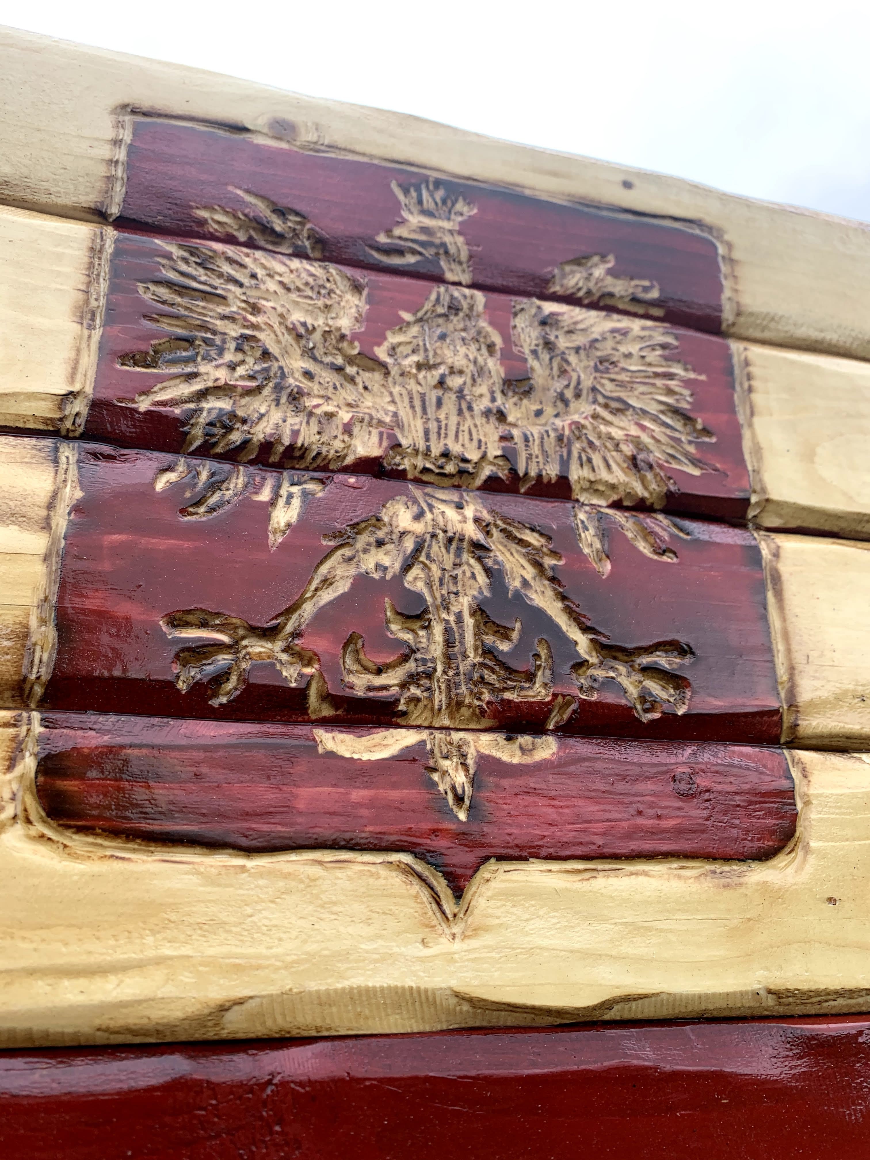 Polish Handcarved Wooden Flag