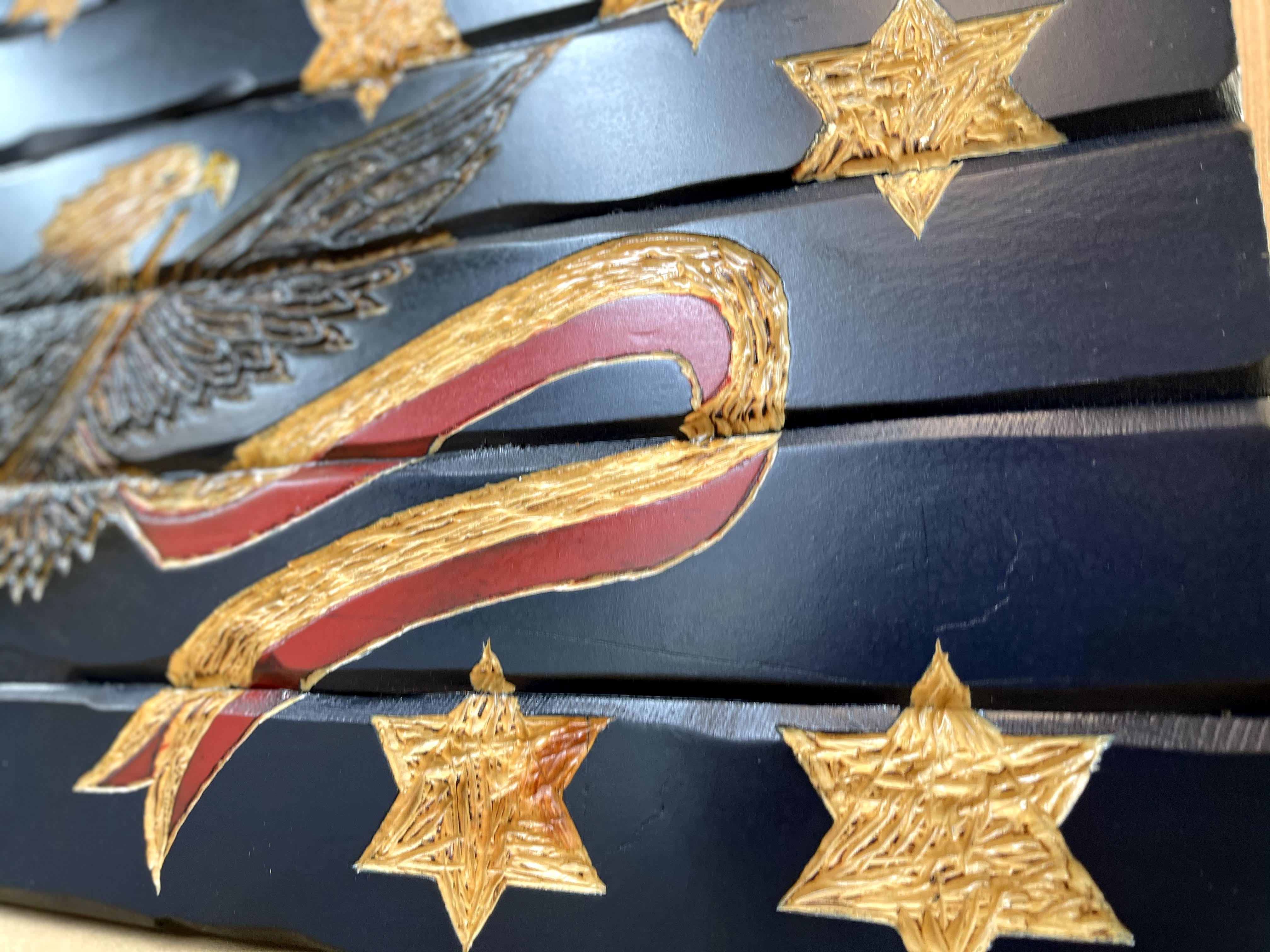 Whiskey Rebellion Handcarved Wooden Flag