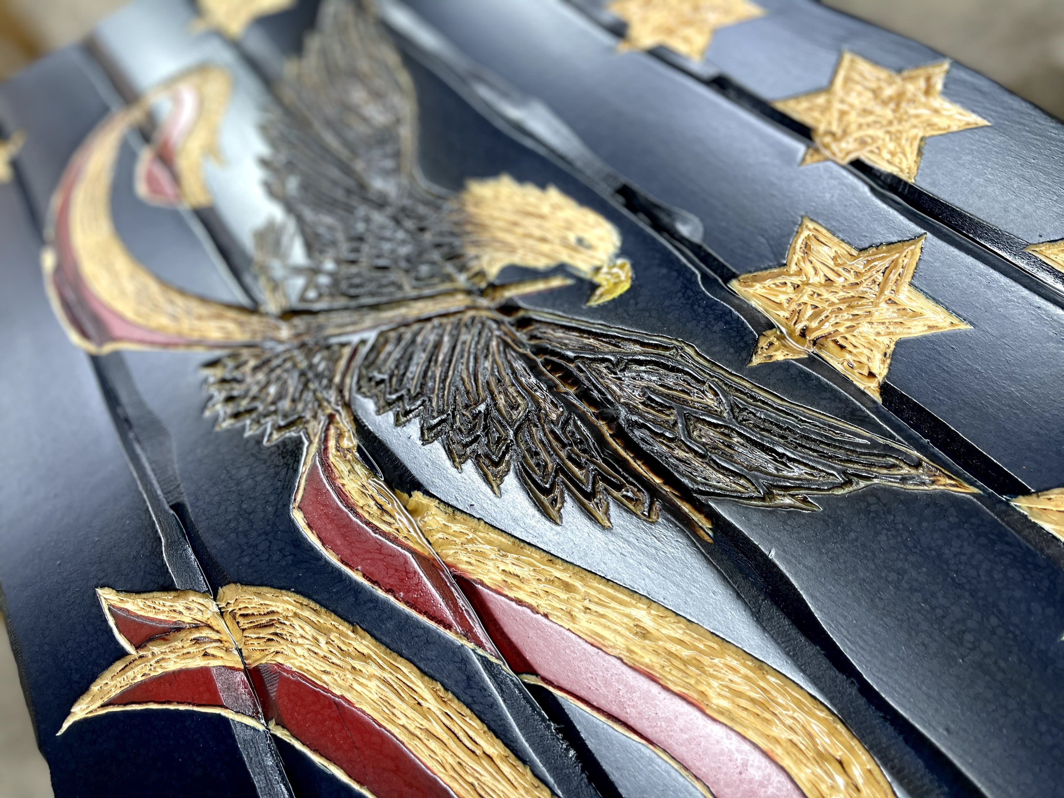 Whiskey Rebellion Handcarved Wooden Flag