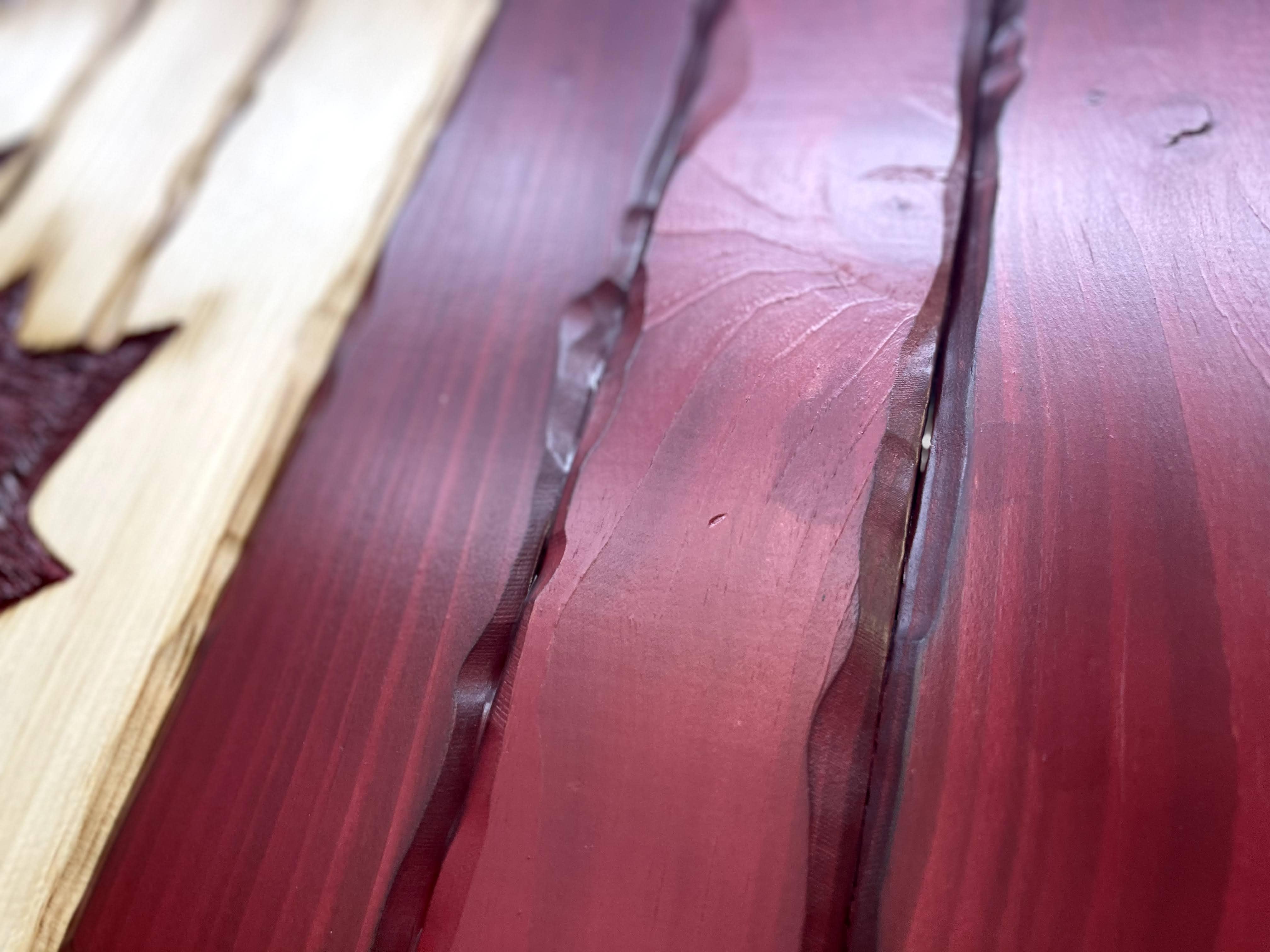 Canada Handcarved Wooden Flag