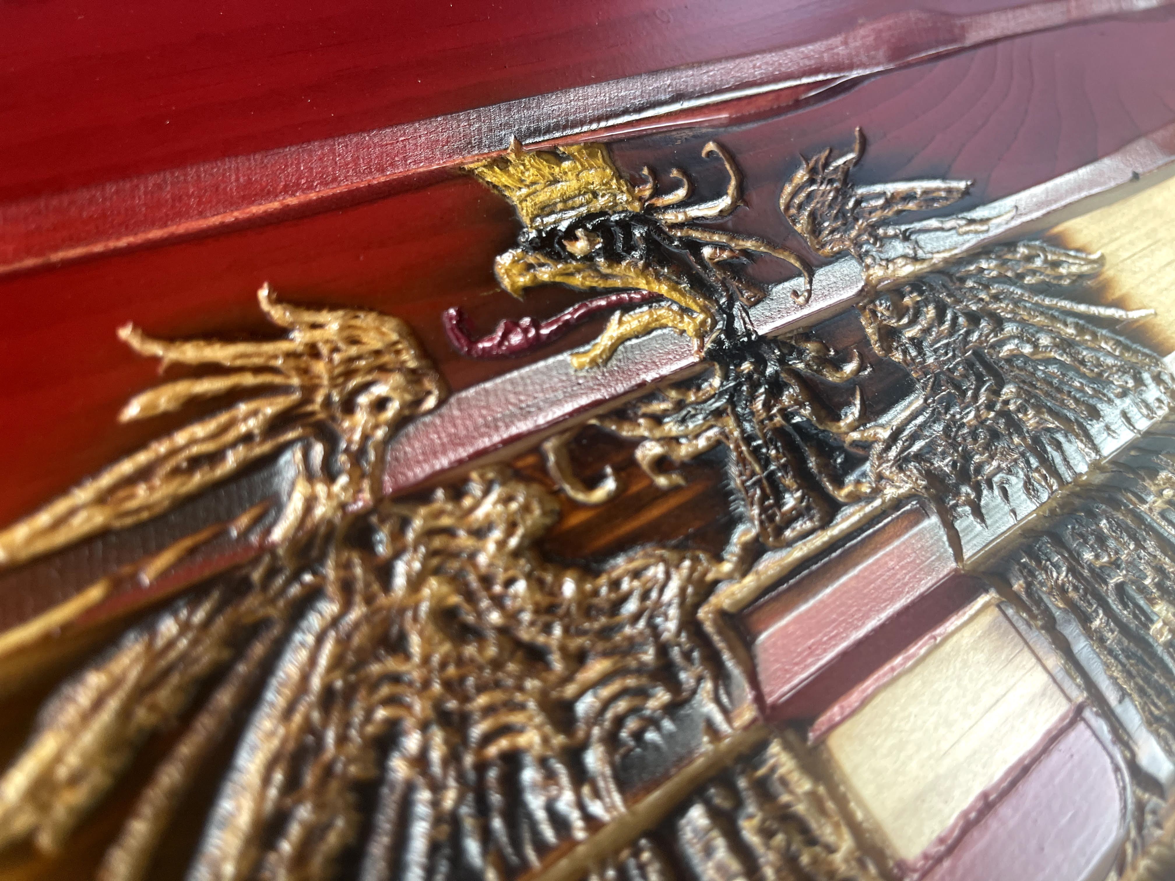 Austrian Handcarved Wooden Flag
