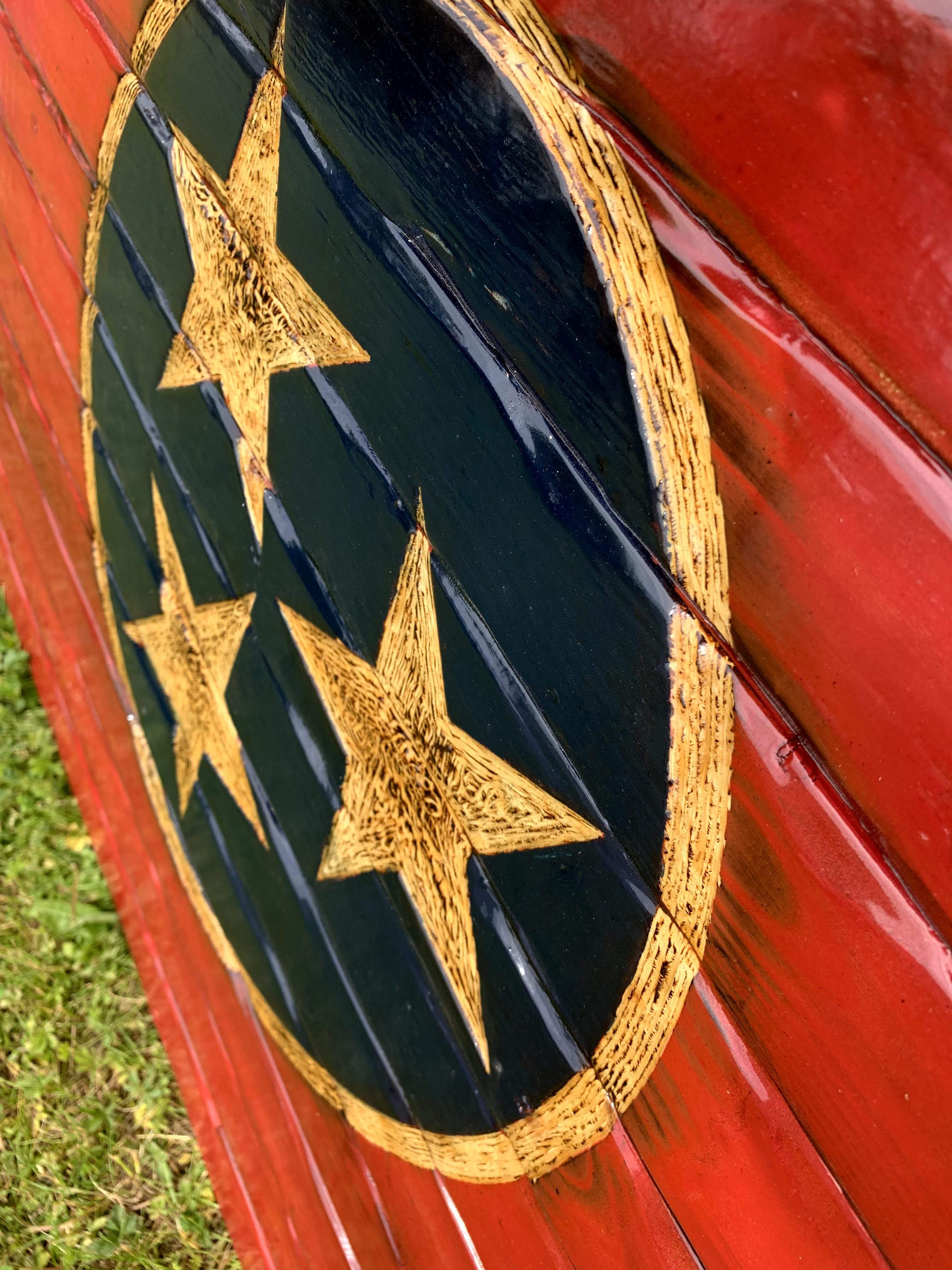 Tennessee Glory Handcarved Wooden Flag