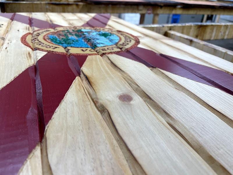 Florida Handcarved Wooden Flag