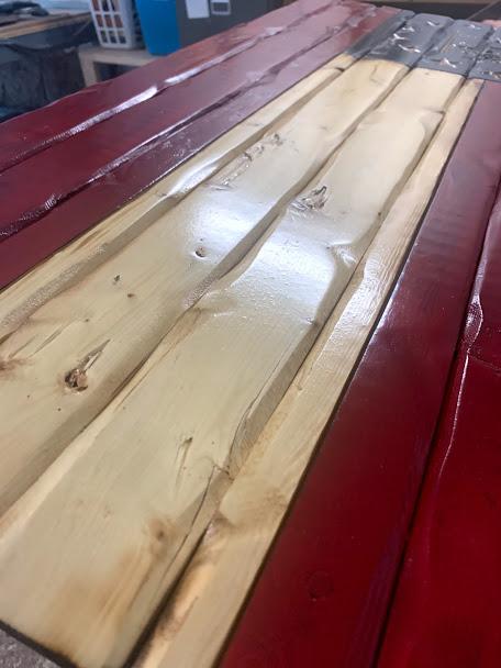 Georgia Handcarved Wooden Flag
