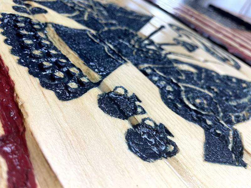 Army Full Handcarved Wooden Flag