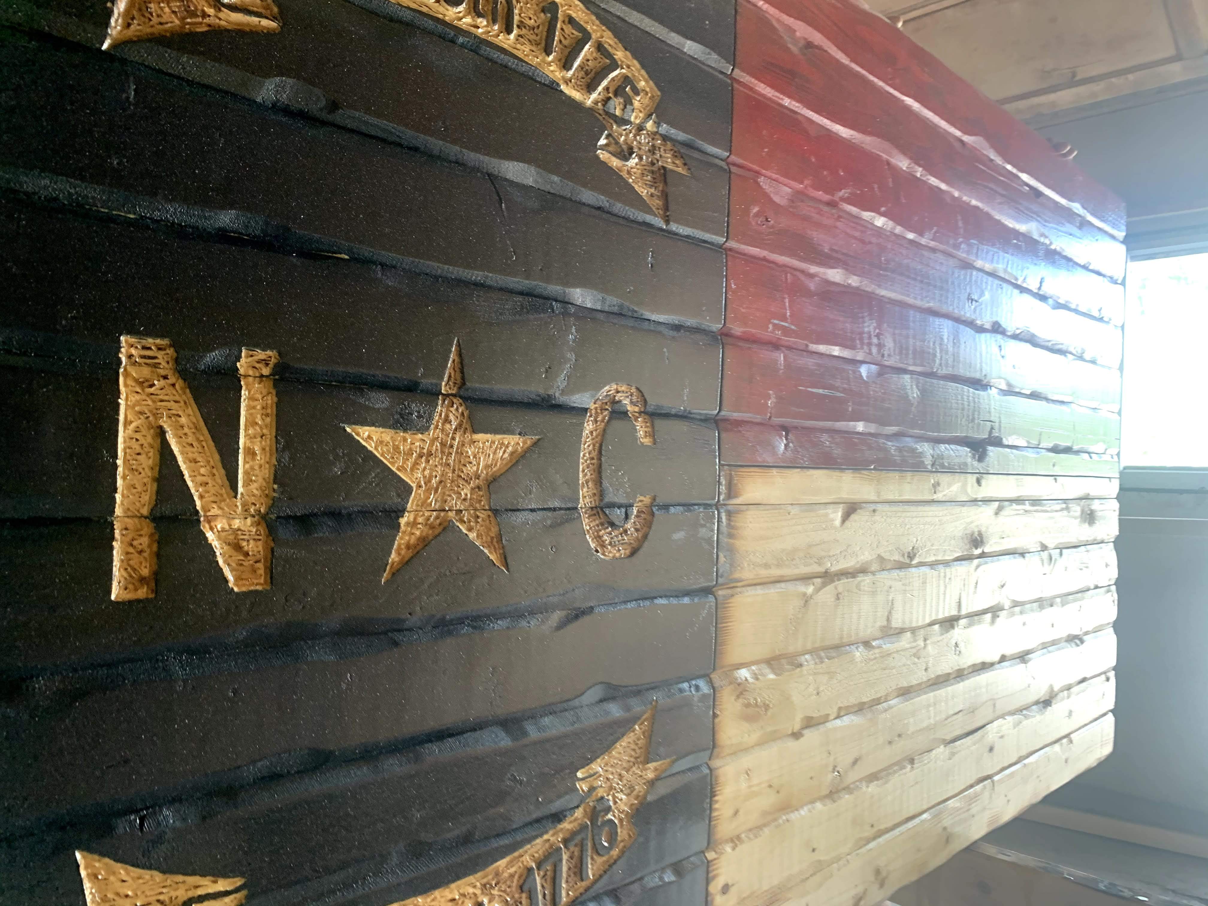 North Carolina Handmade Wooden Flag