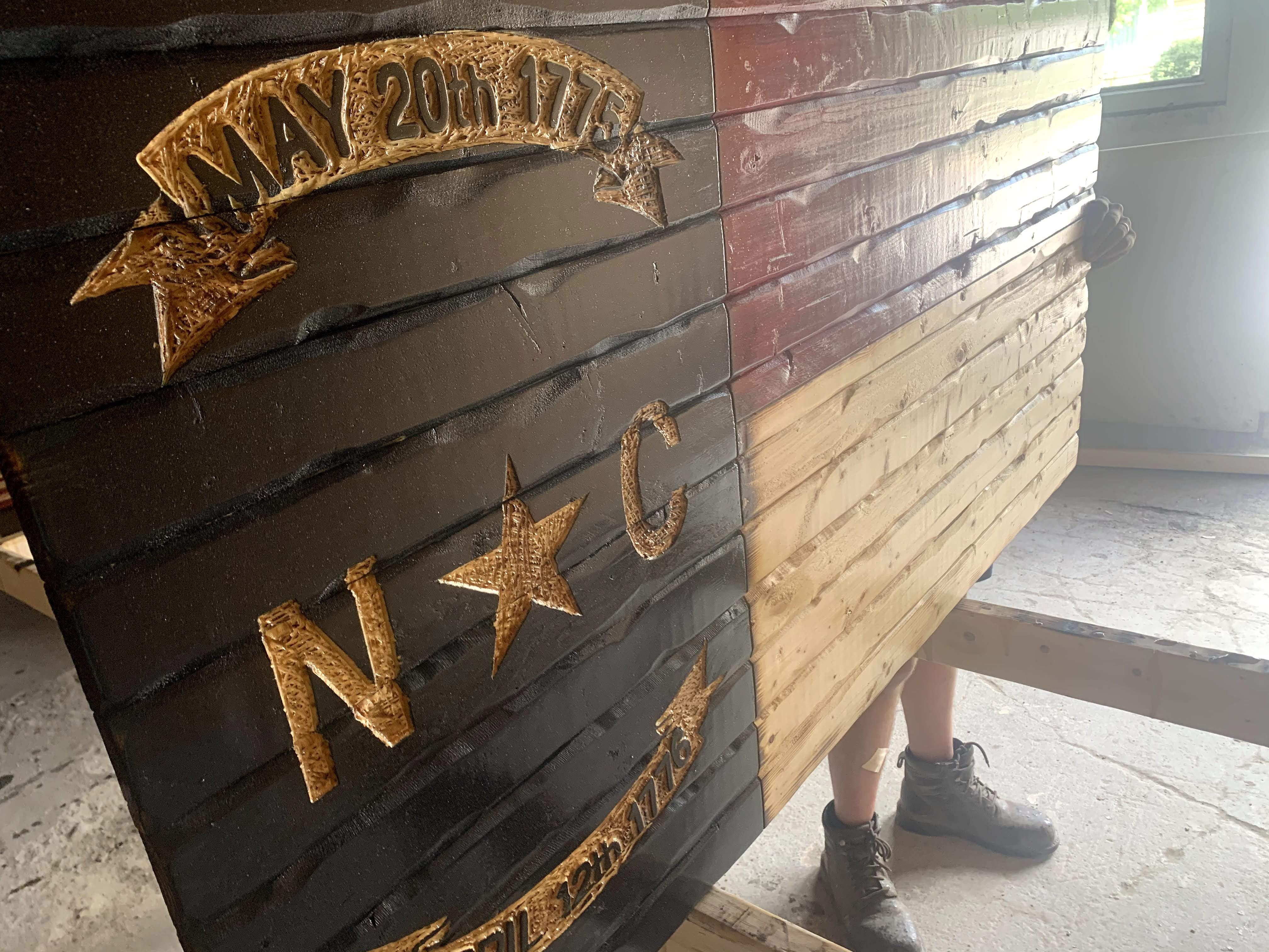 North Carolina Handmade Wooden Flag