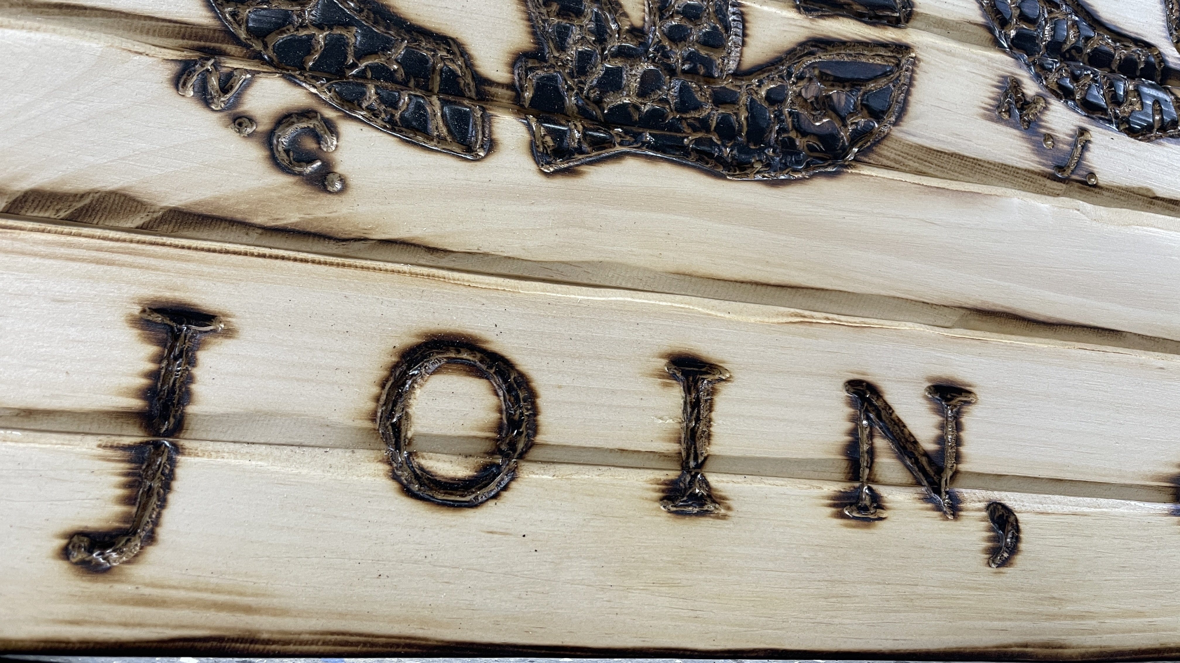 Join or Die Classic Handcarved Wooden Flag