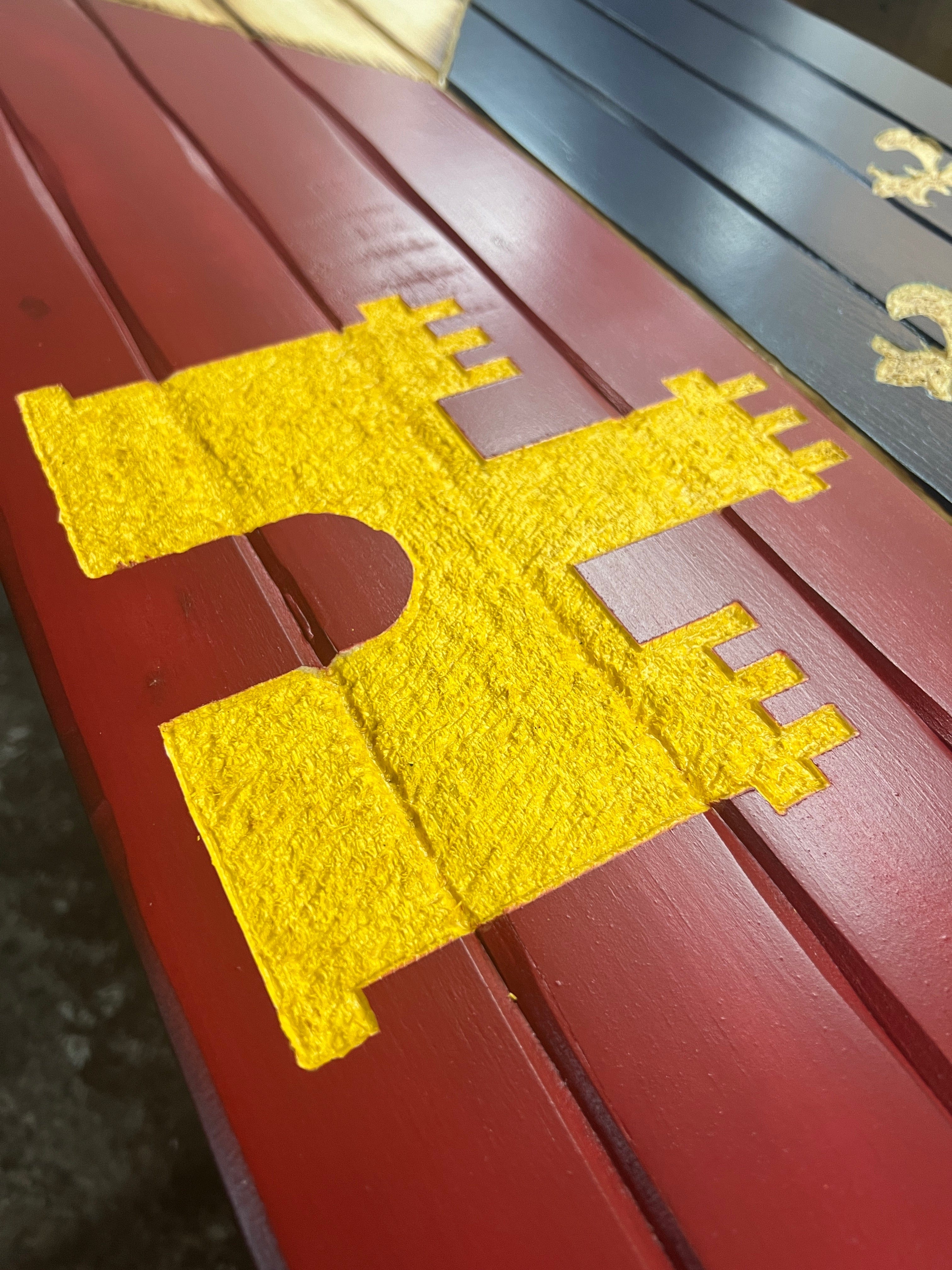 Flag of Acadiana Handcarved Wooden Flag