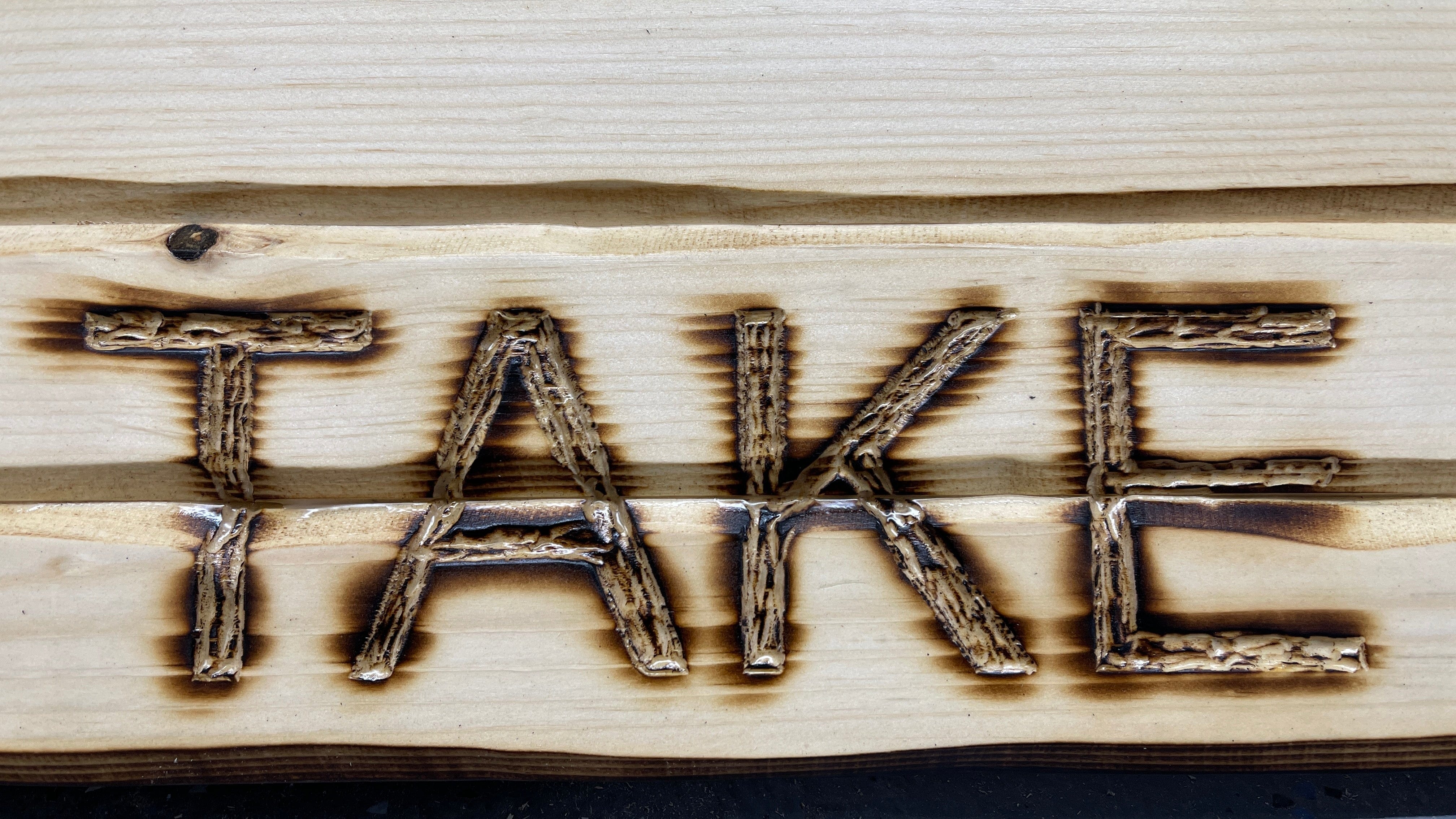 Come And Take It Handcarved Wooden Flag