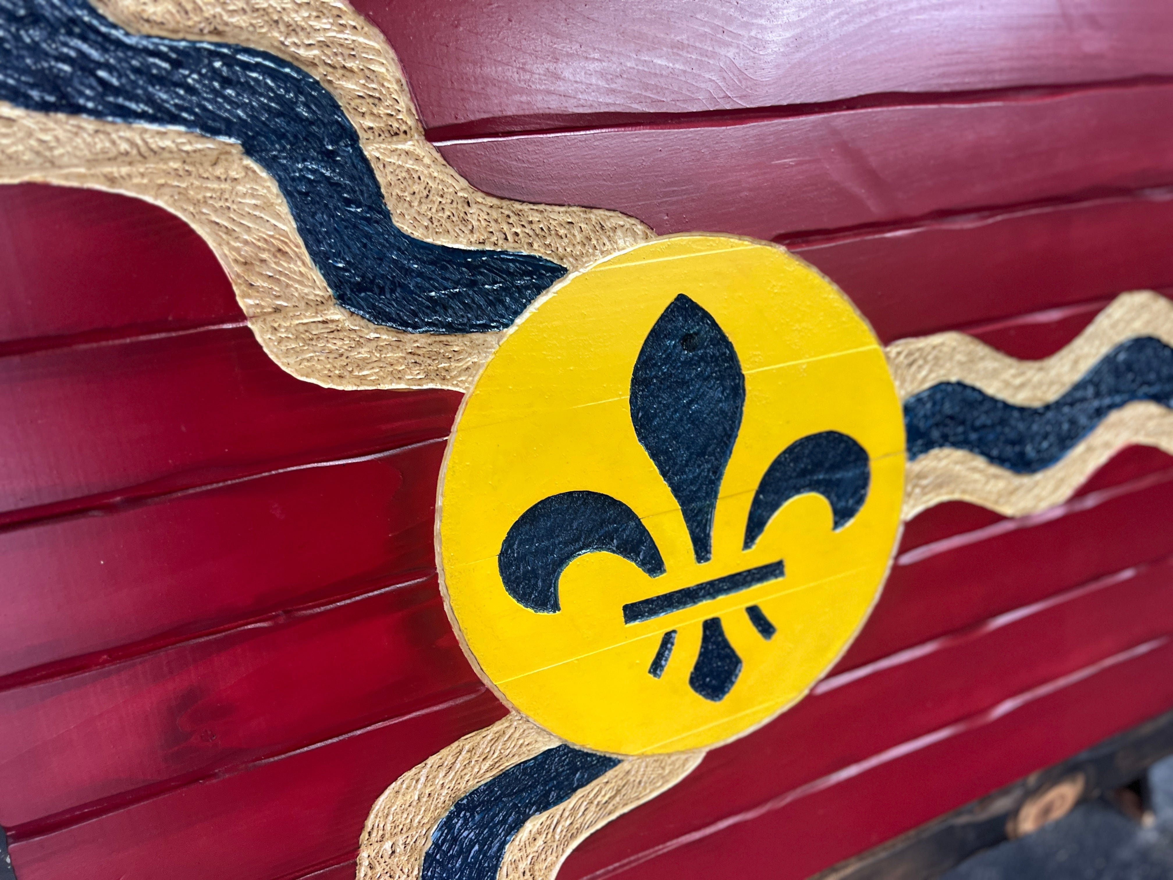 St. Louis Handcarved Wooden Flag