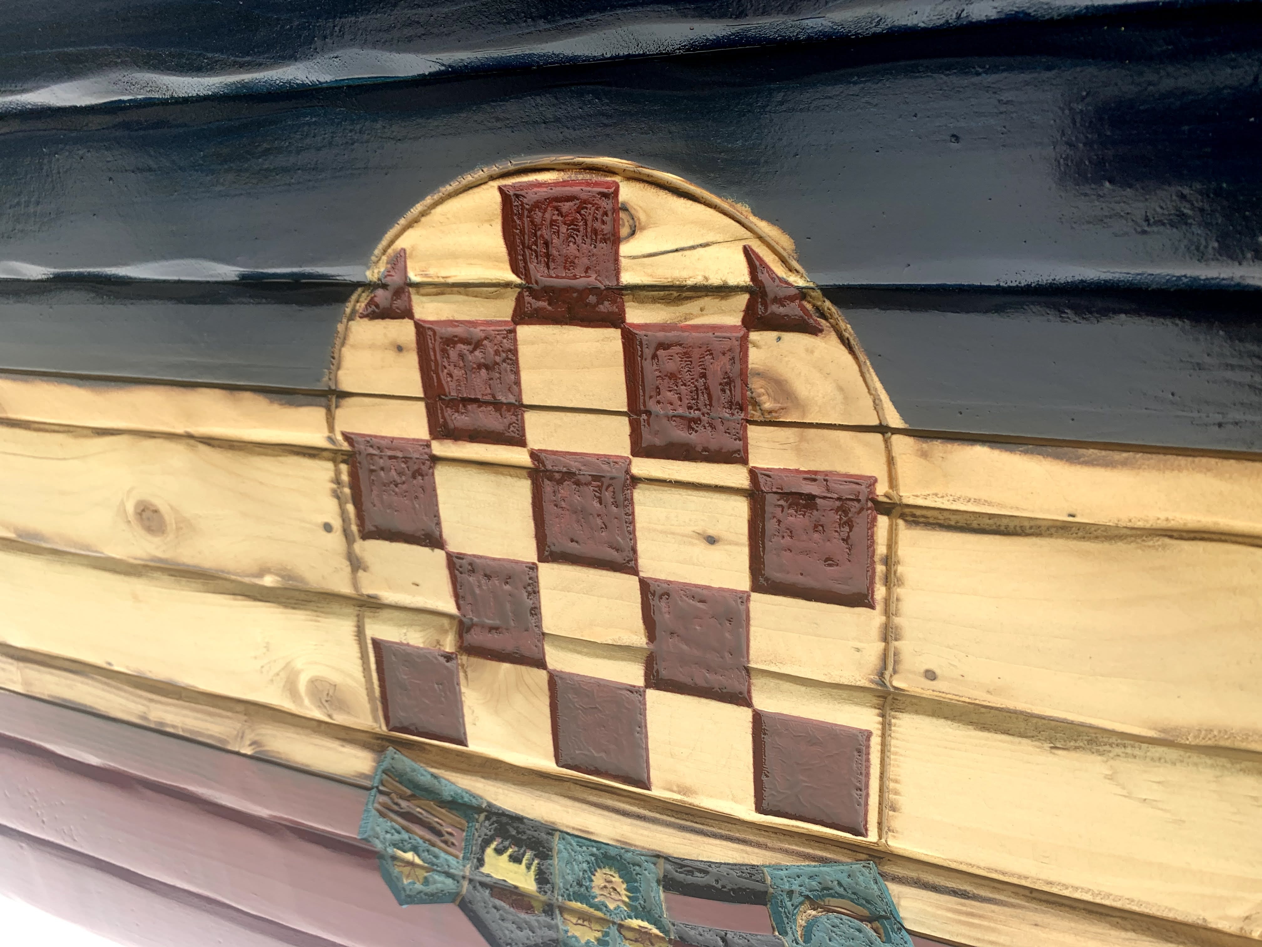 Croatian Handcarved Wooden Flag
