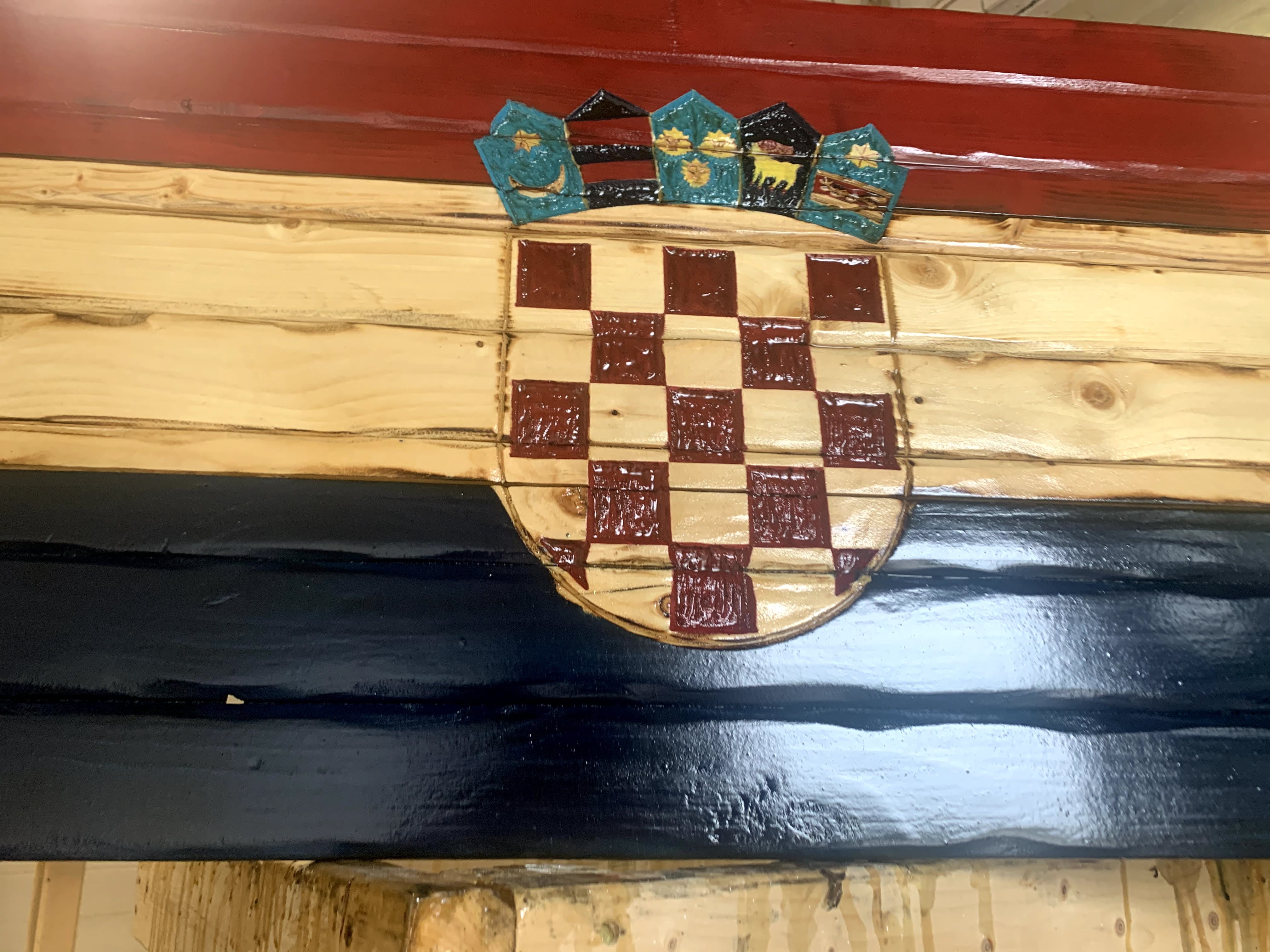 Croatian Handcarved Wooden Flag