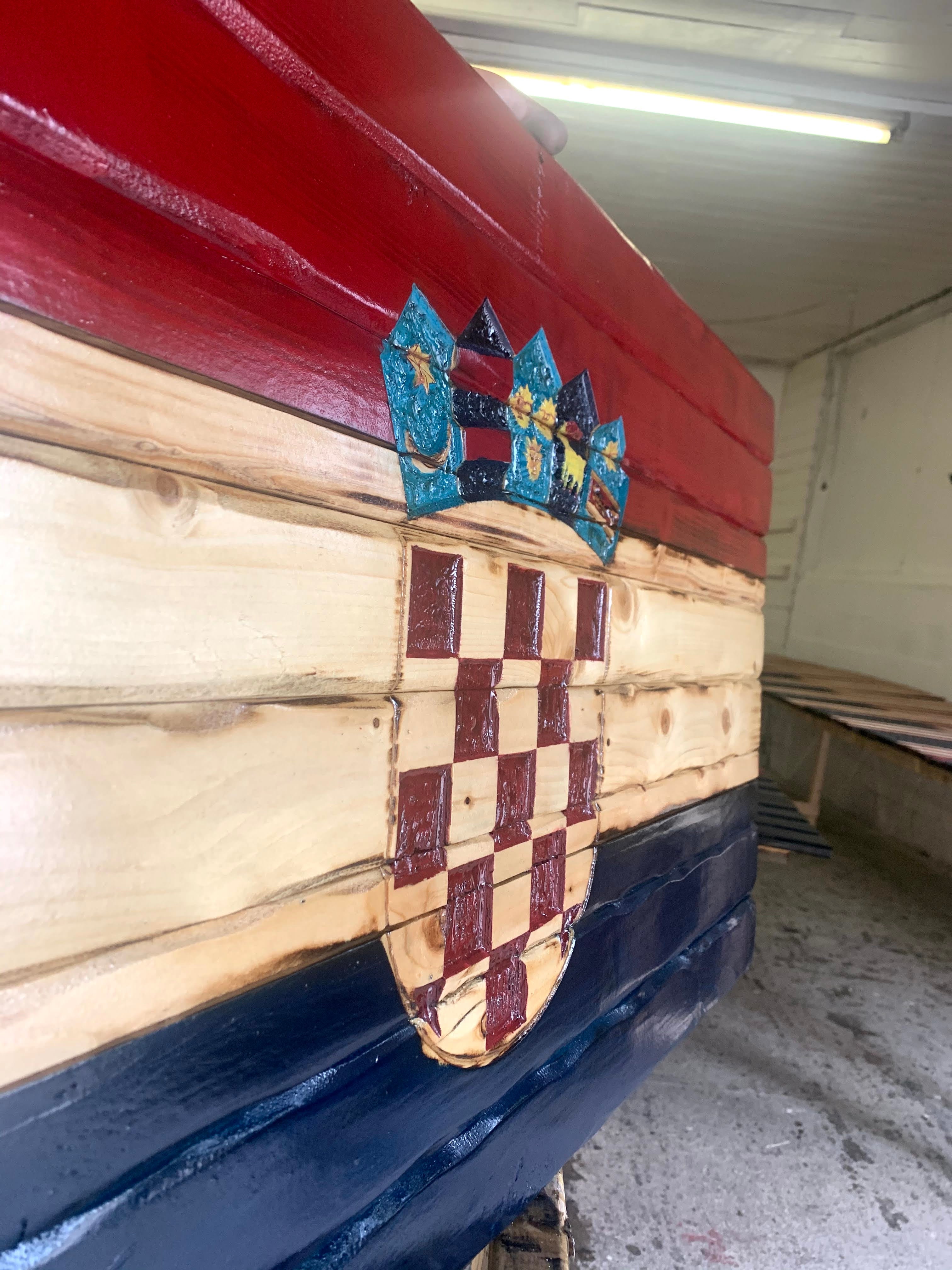 Croatian Handcarved Wooden Flag