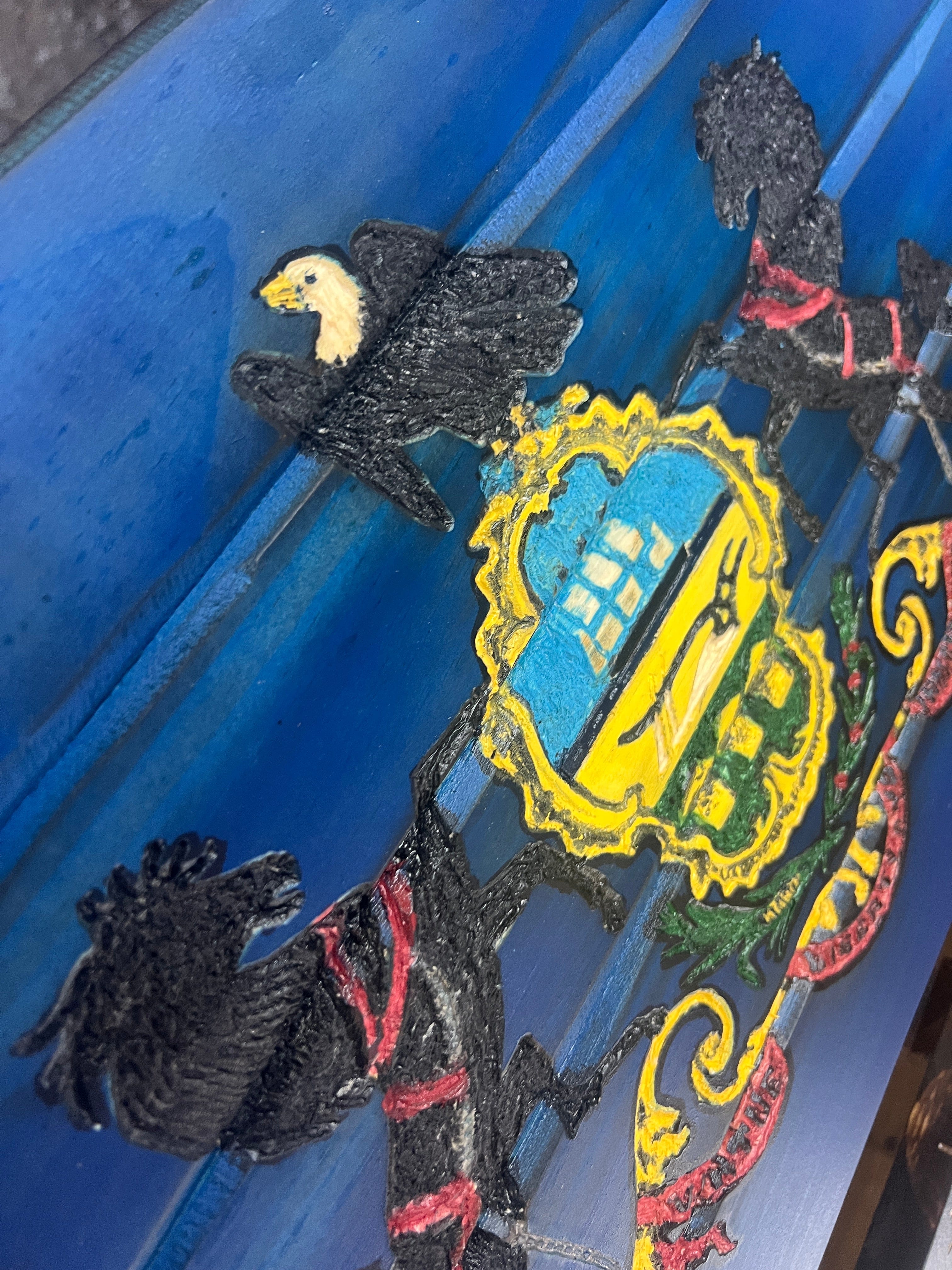 Pennsylvania Handcarved Wooden Flag