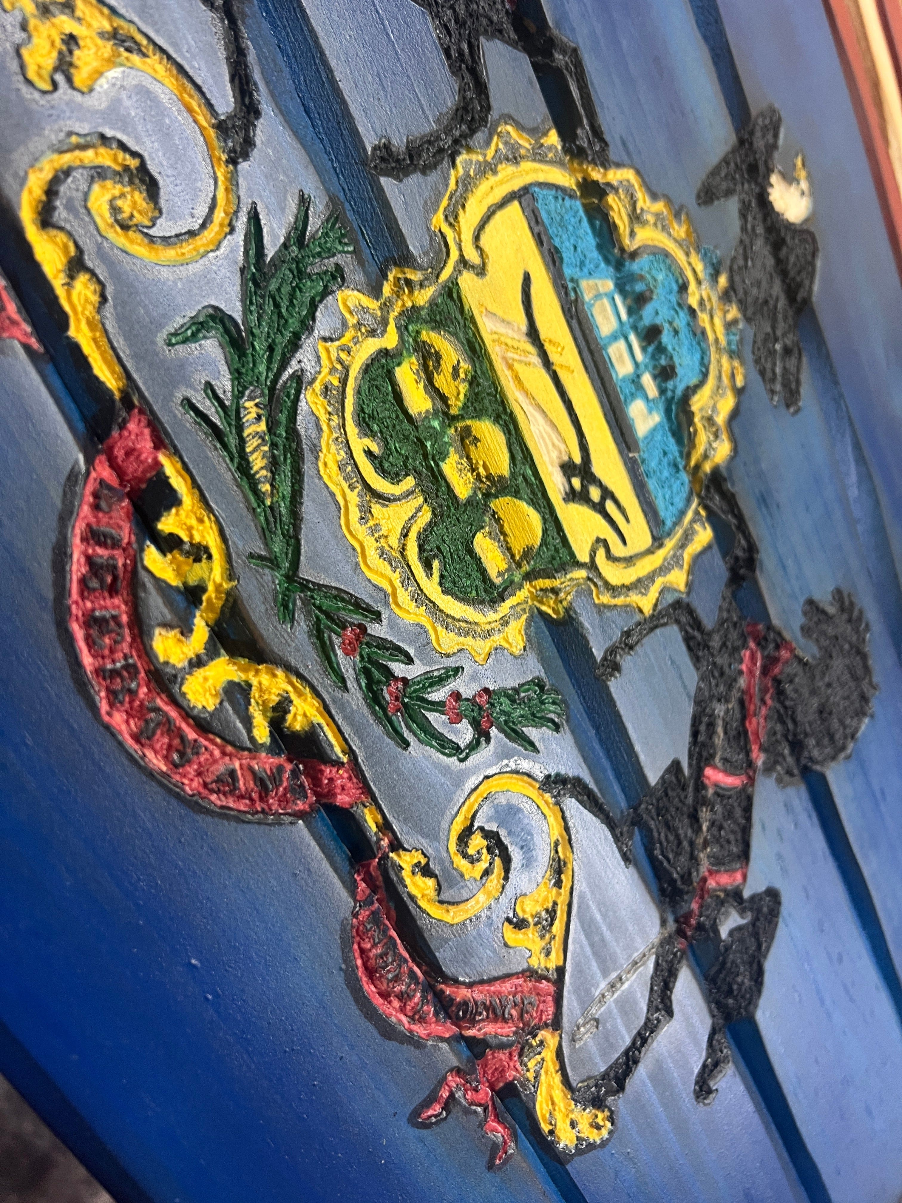 Pennsylvania Handcarved Wooden Flag