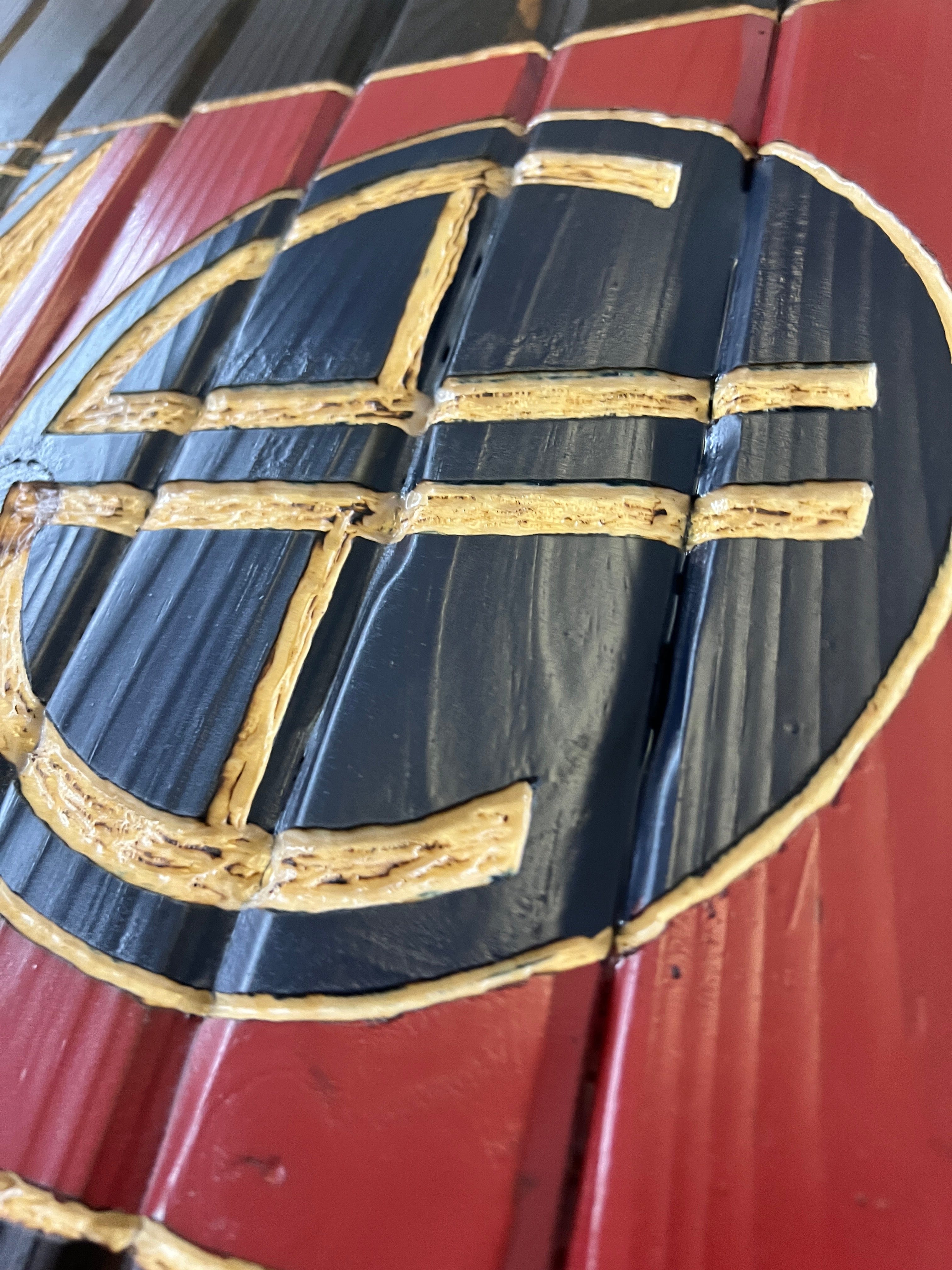 82nd Airborne Handcarved Wooden Flag