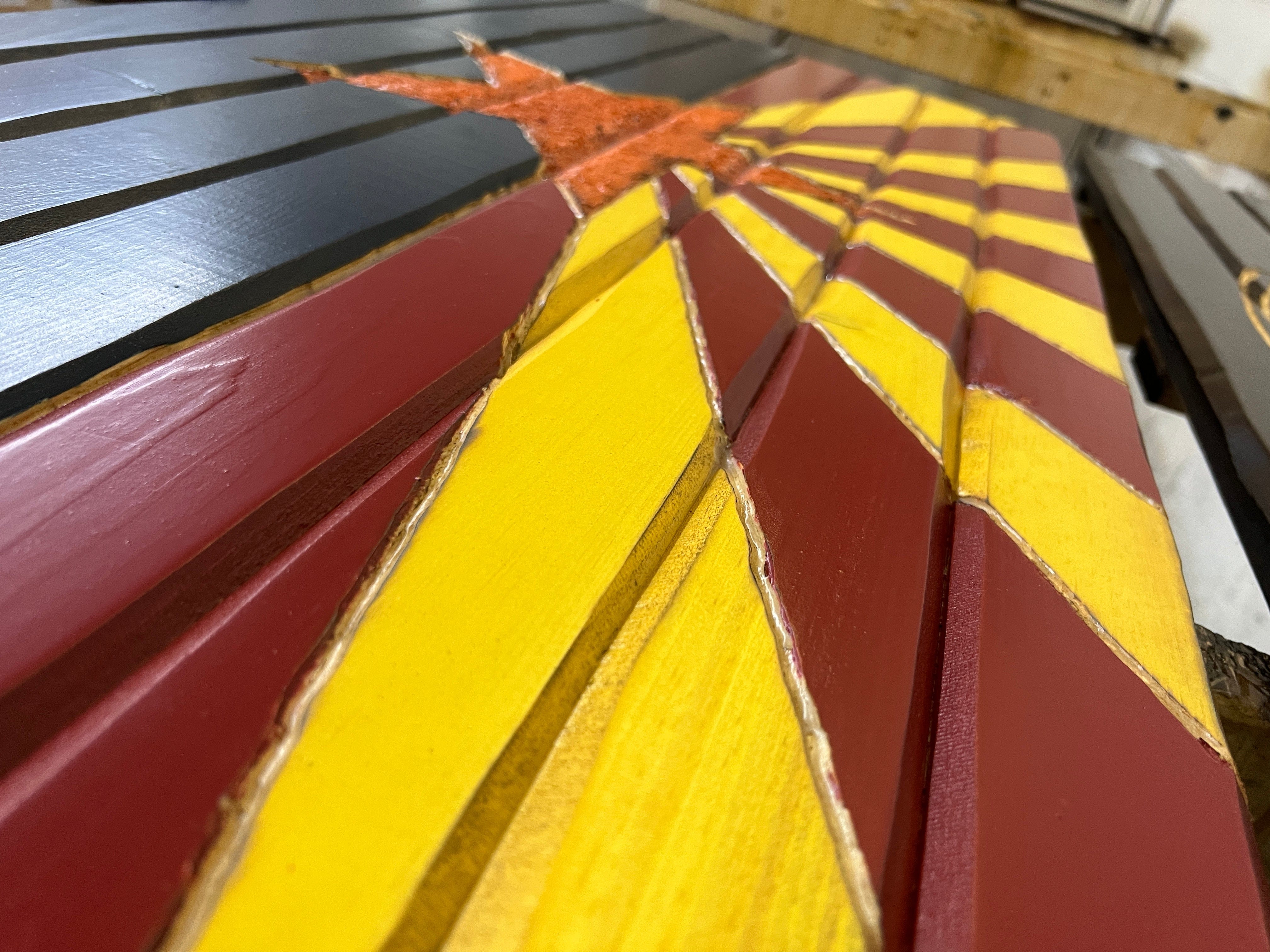 Arizona Glory Handcarved Wooden Flag