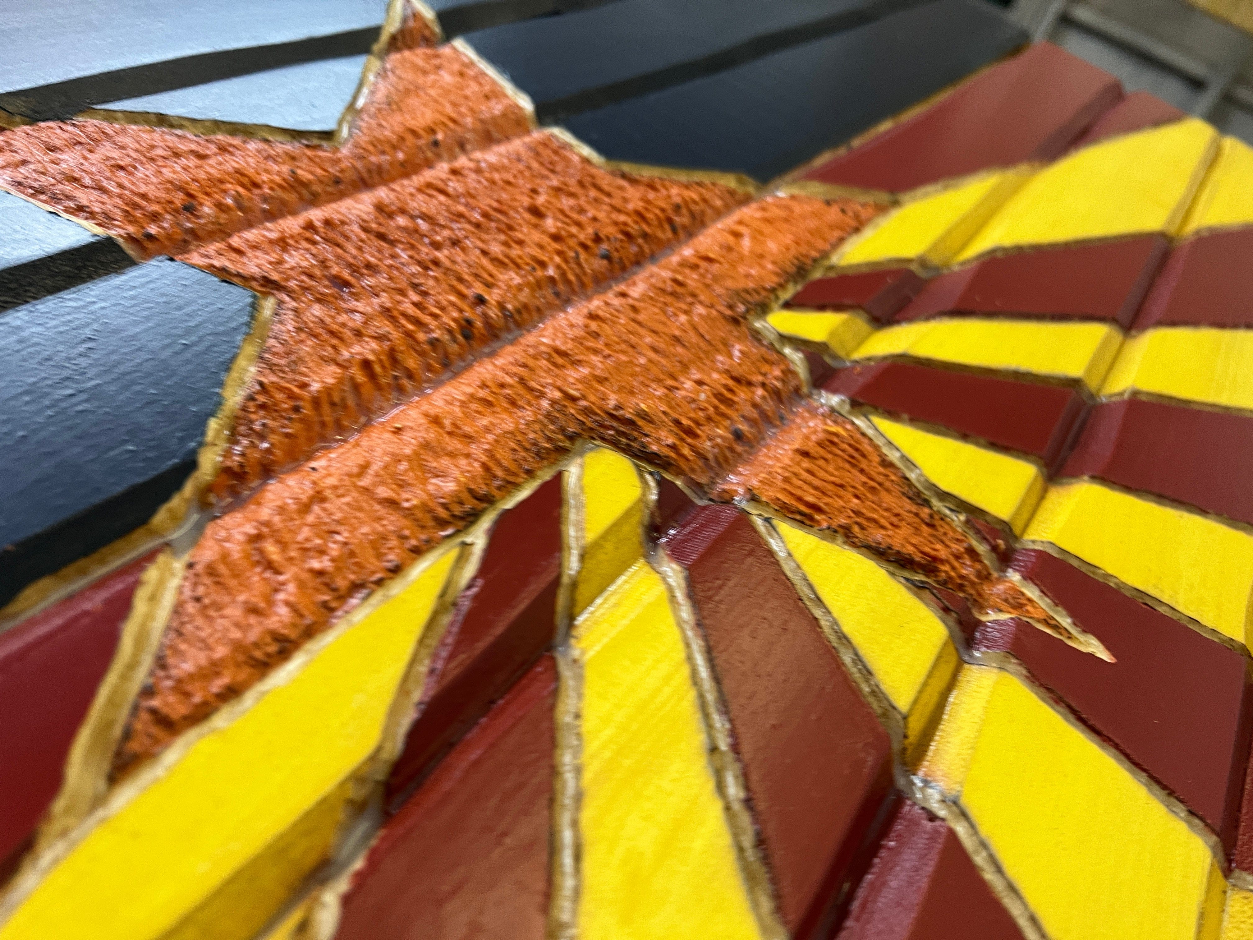 Arizona Glory Handcarved Wooden Flag