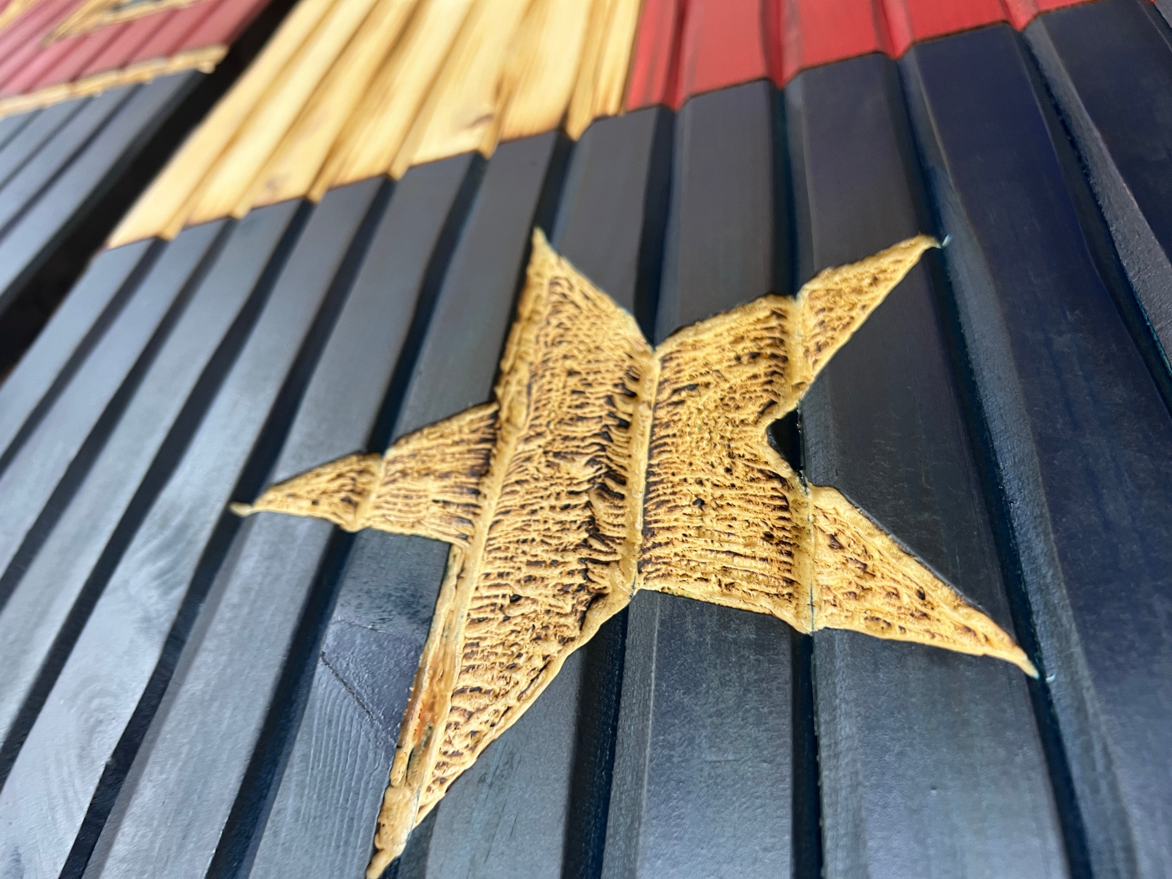 Texas Glory Handmade Wooden Flag