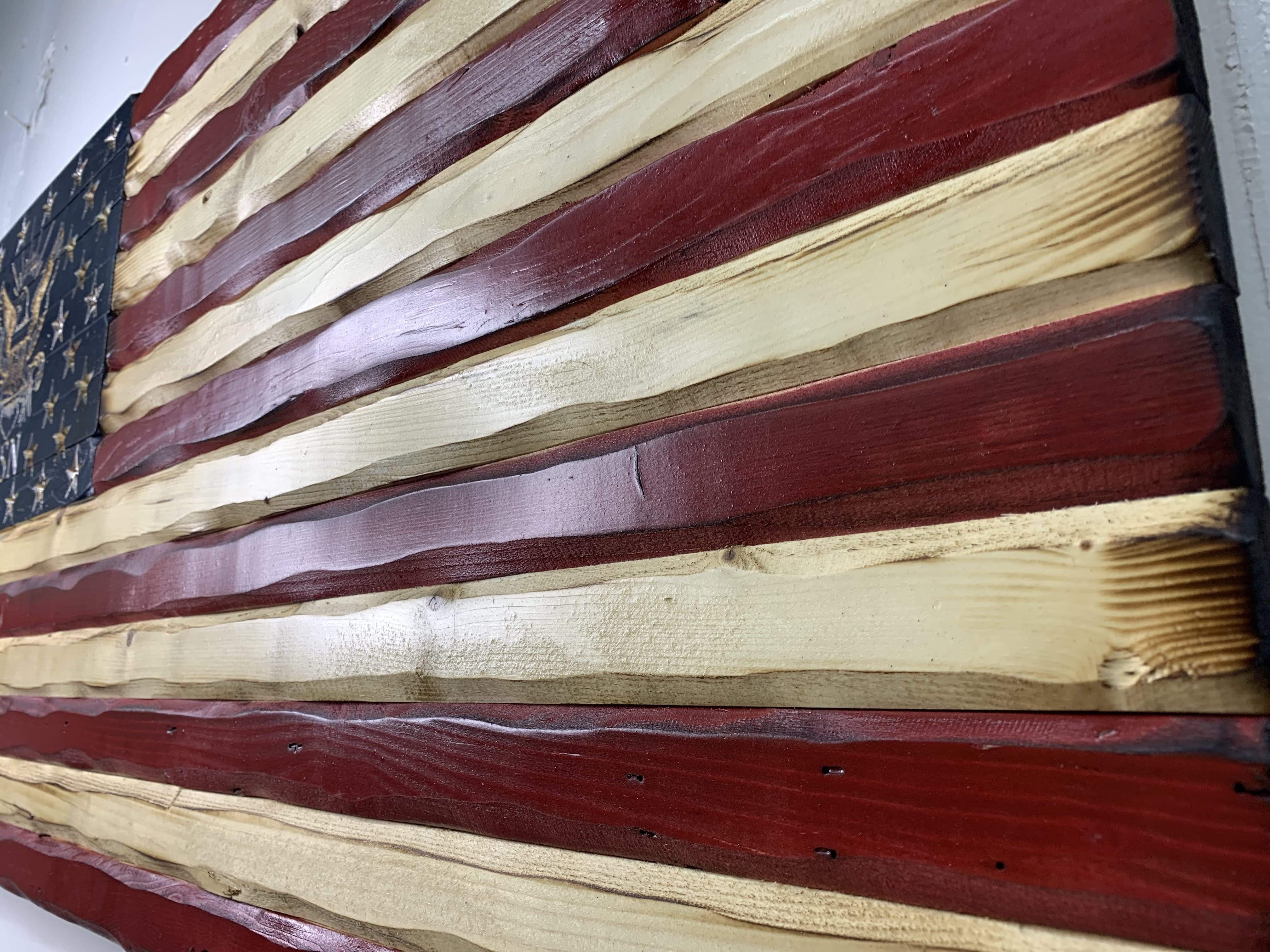 Navy Glory Ver 1 Handcarved American Wooden Flag