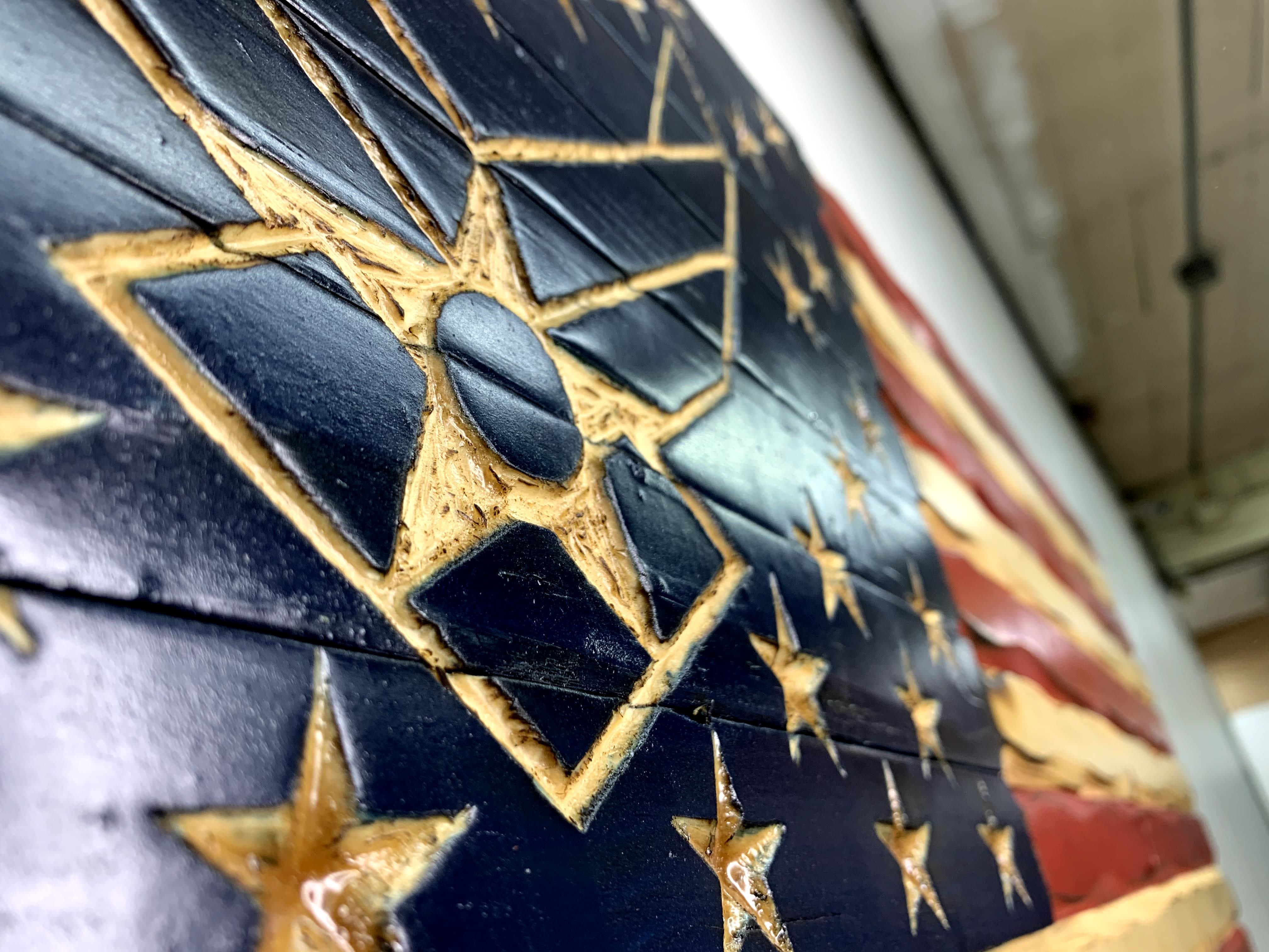Air Force Handcarved American Wooden Flag