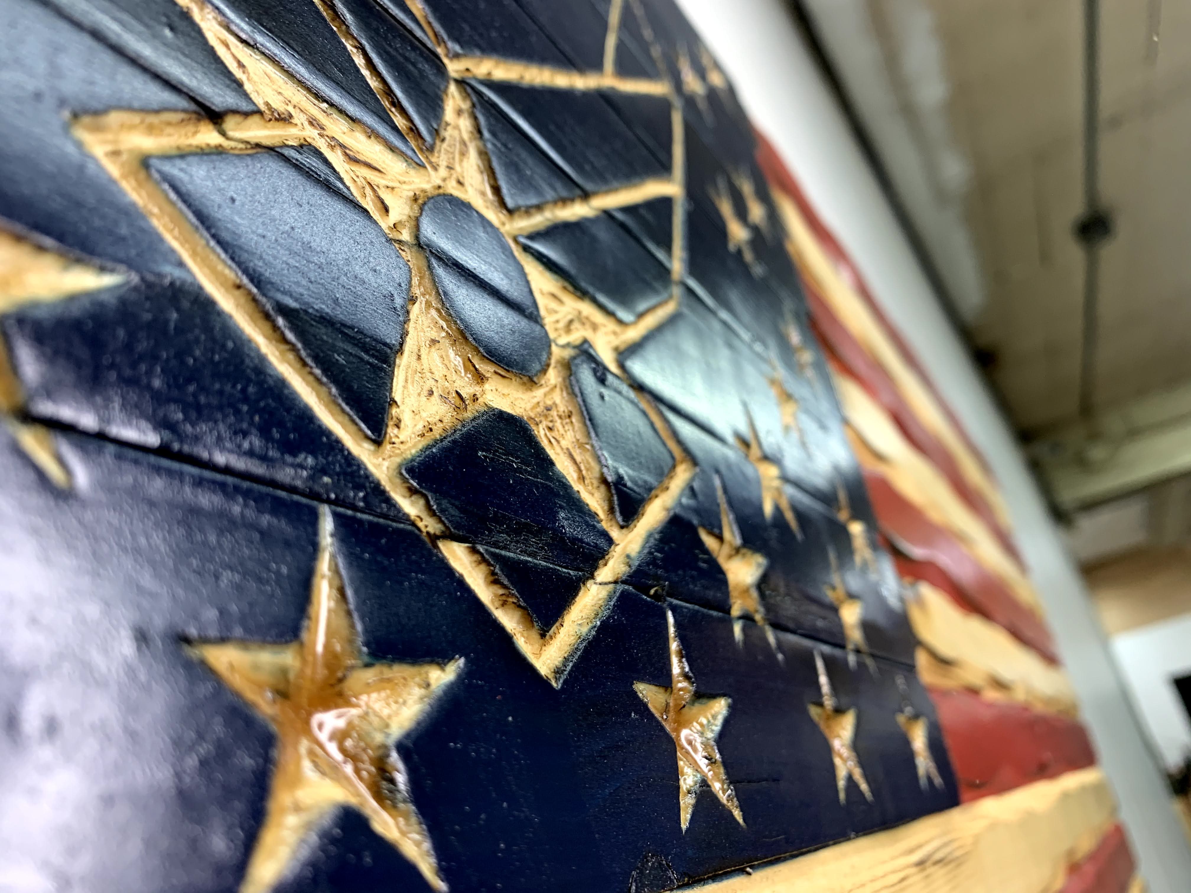 Air Force Handcarved American Wooden Flag