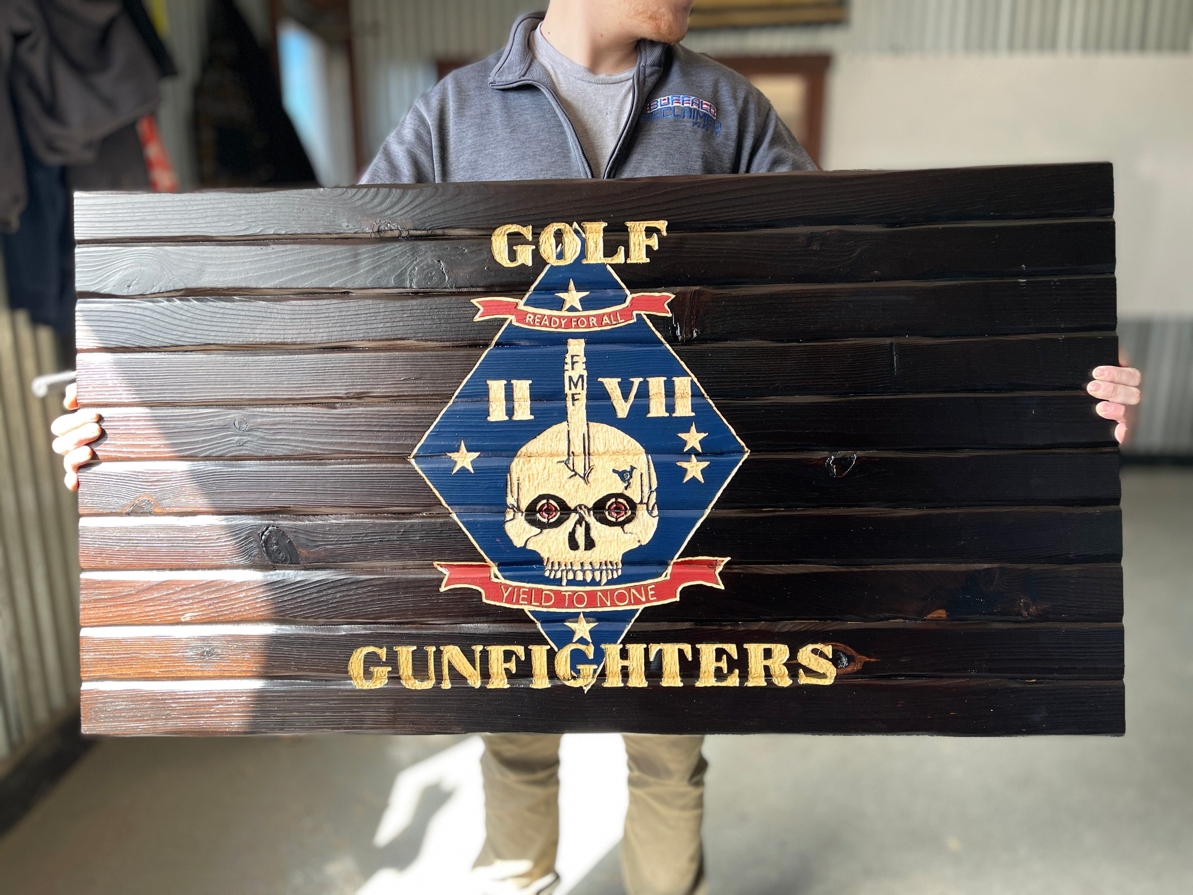 GOLF GUNFIGHTERS USMC WOOD FLAG