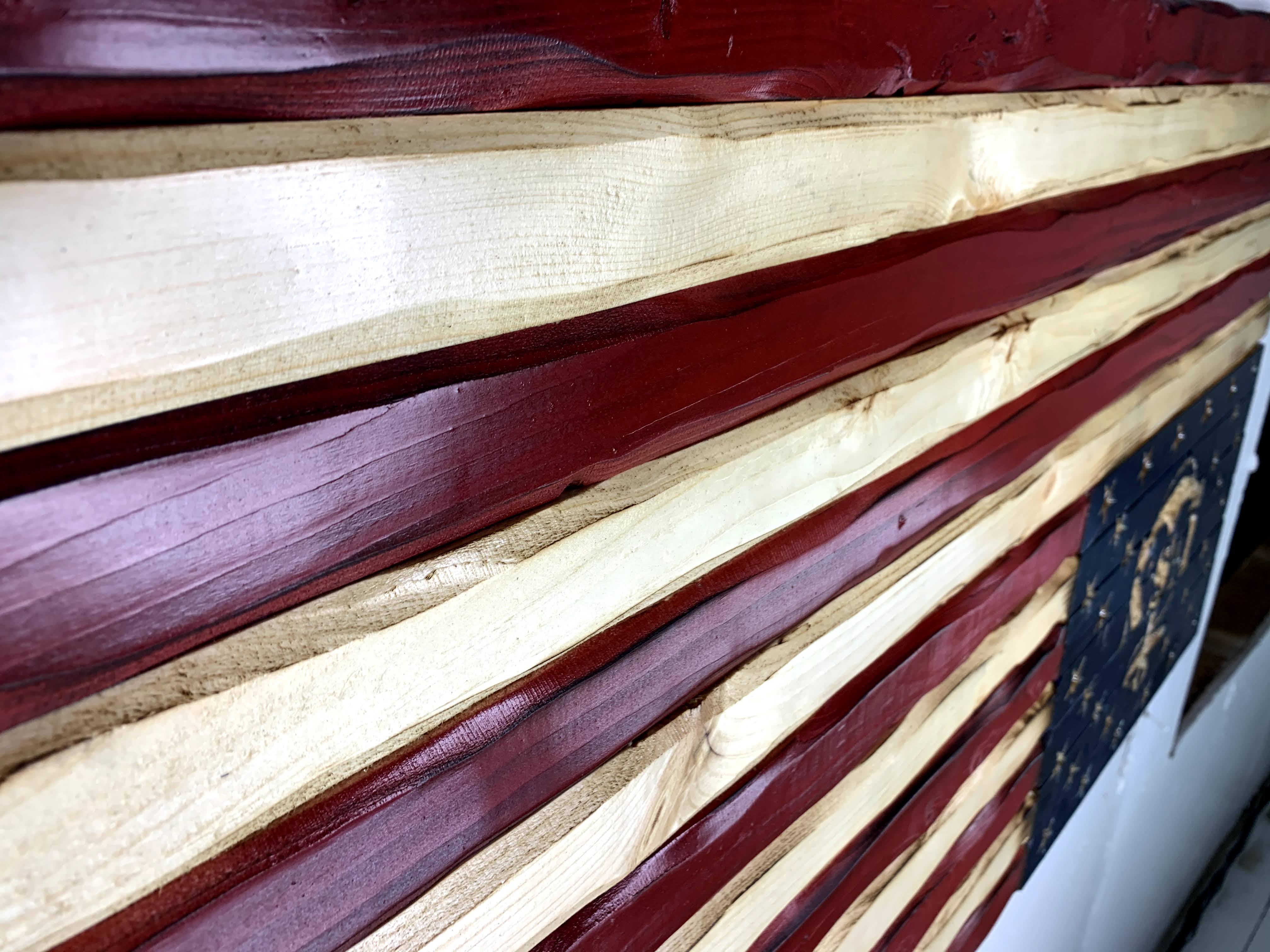 Navy Glory Ver 2 Handcarved American Wooden Flag