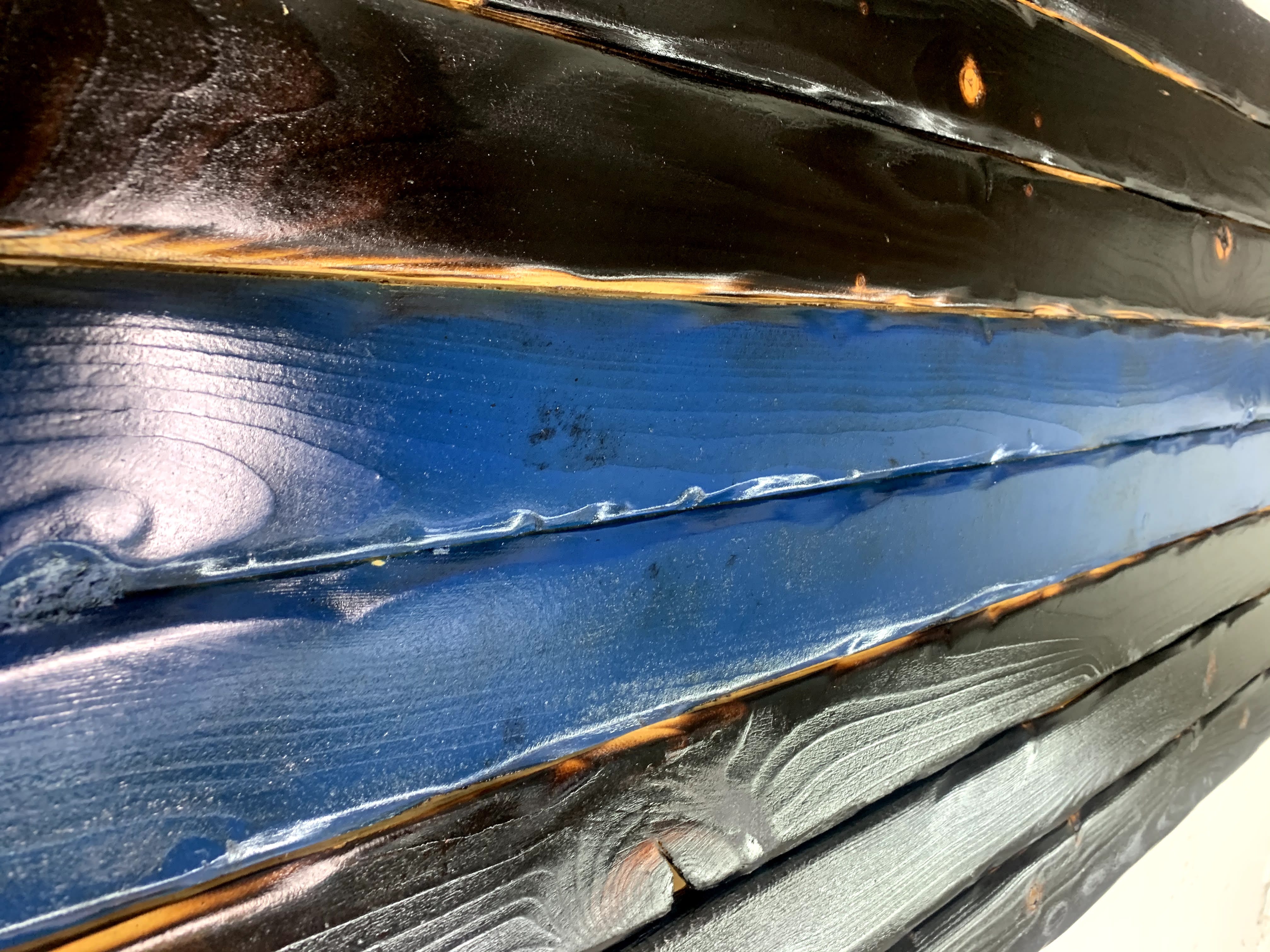 The Blue Line Handcrafted Wooden Flag
