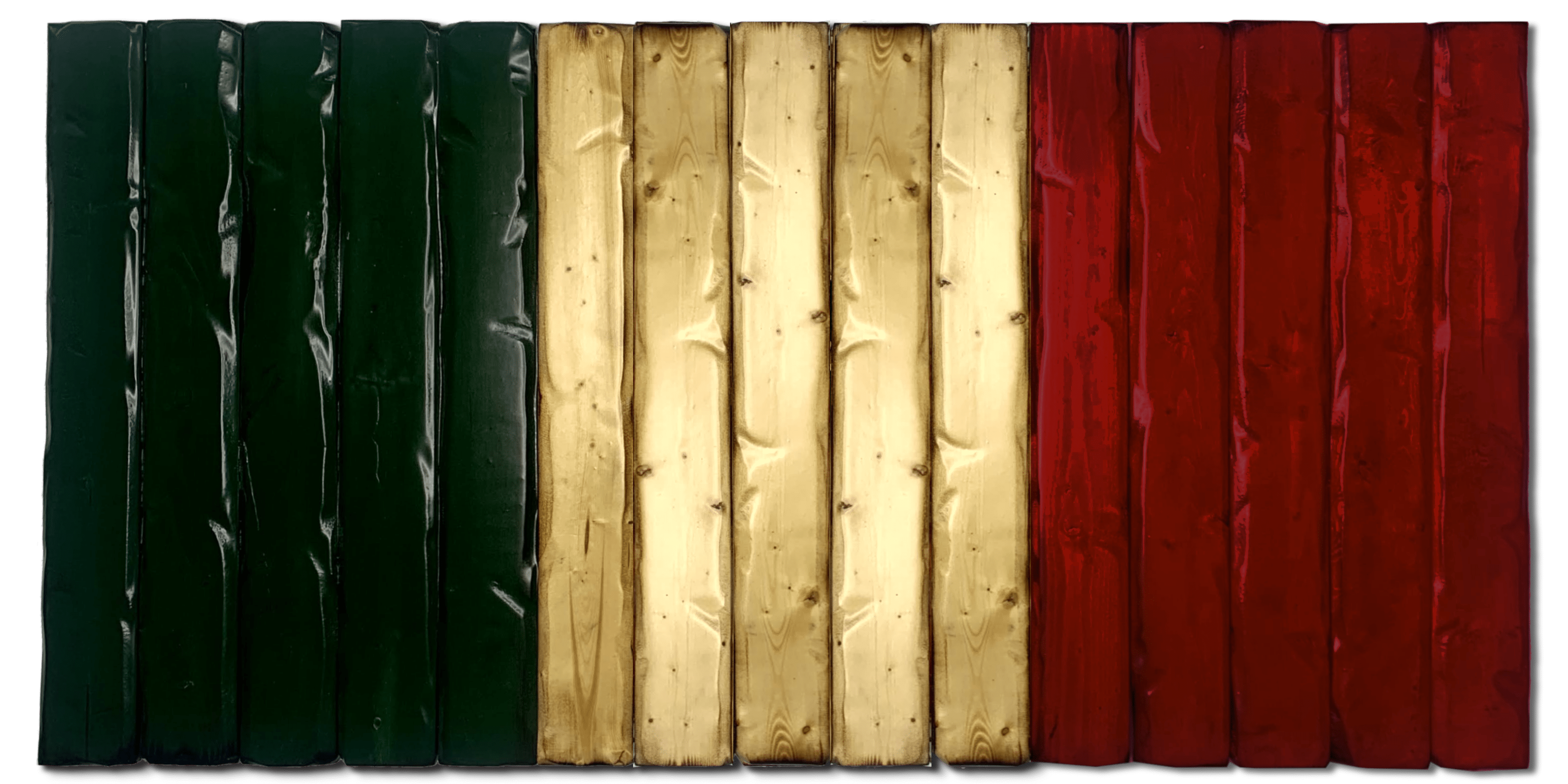 Italian Handmade Wooden Flag