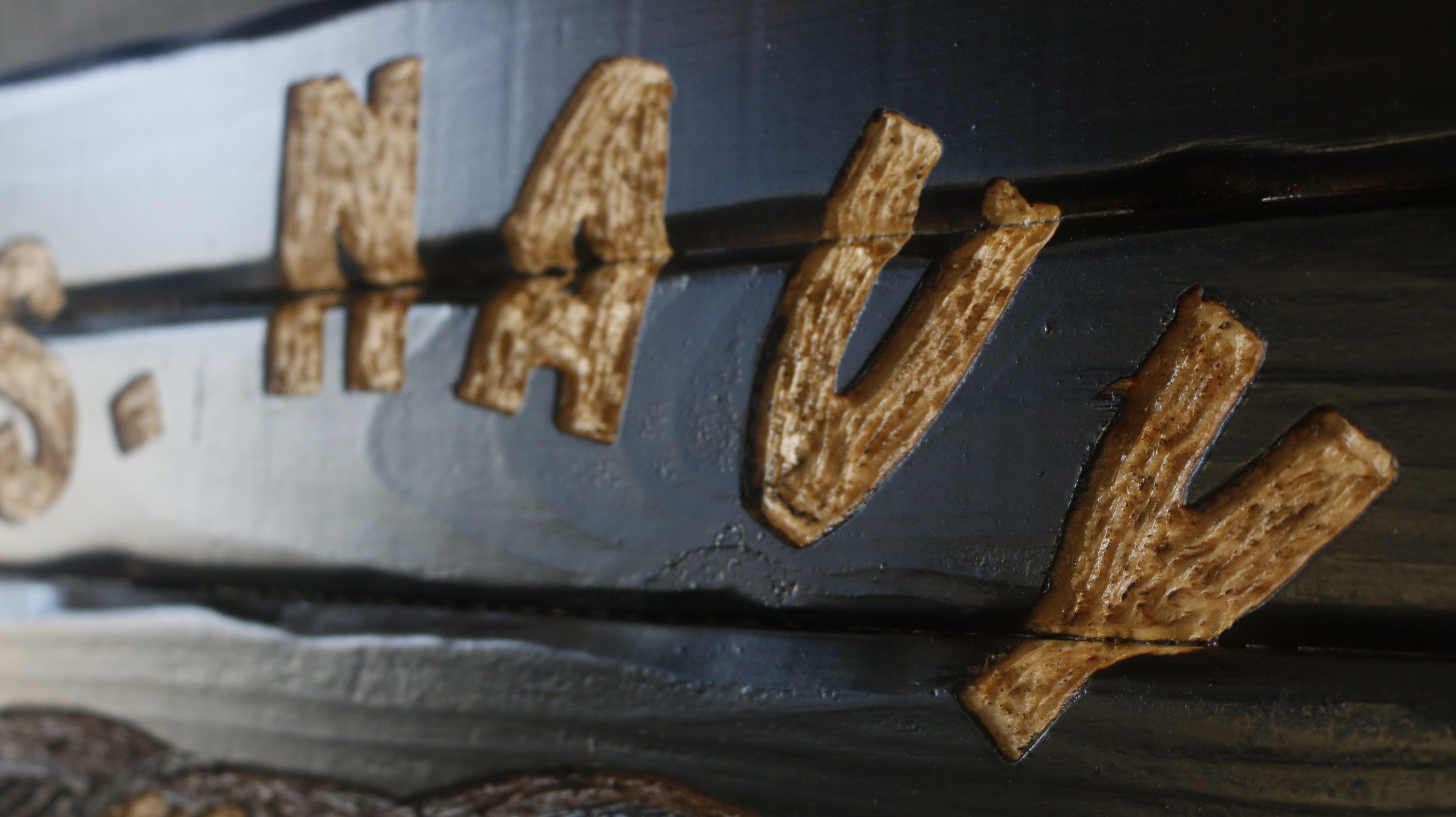Navy Seal Full Handcarved Wooden Flag