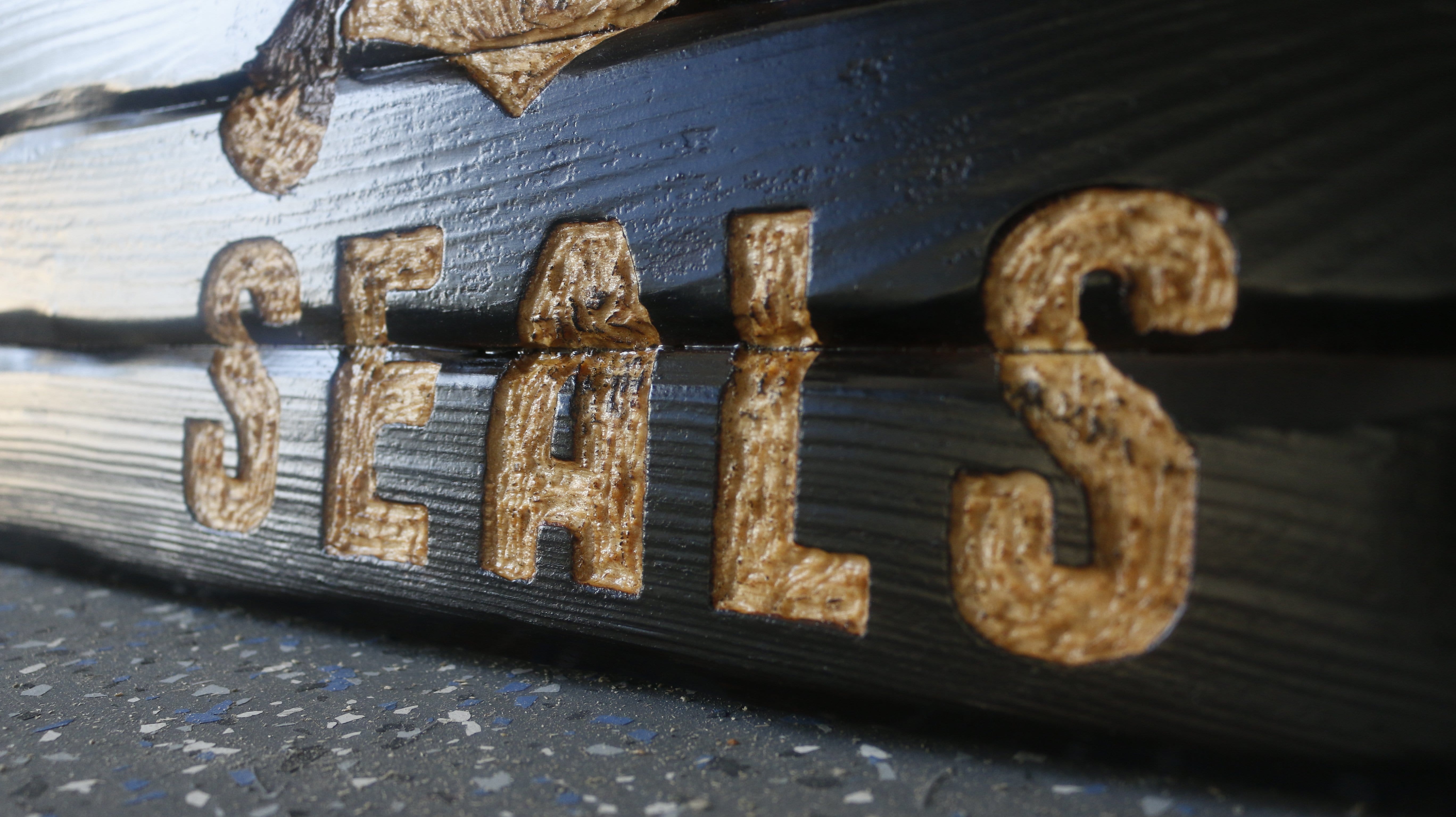 Navy Seal Full Handcarved Wooden Flag