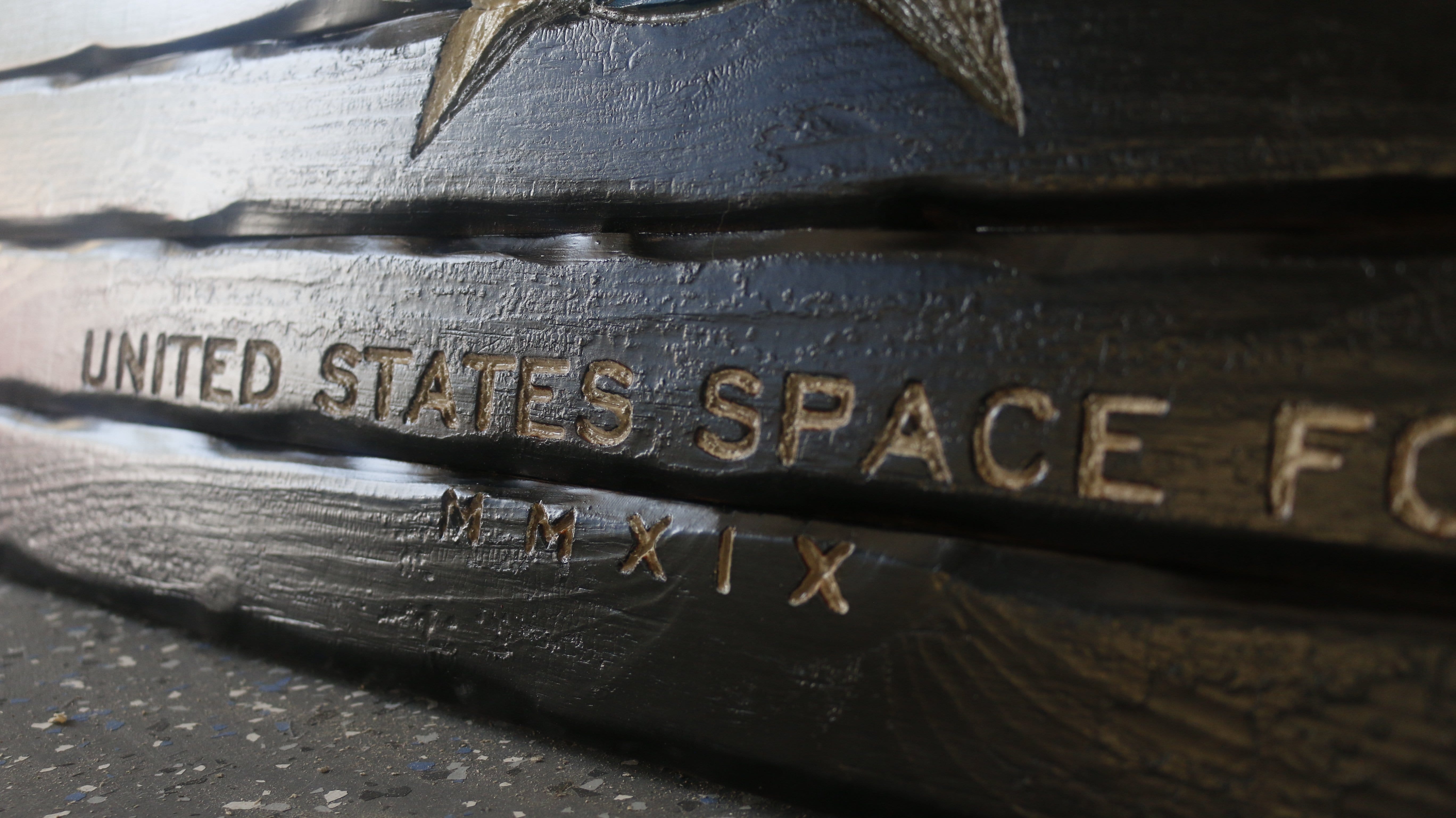 Space Force Full Handcarved Wooden Flag