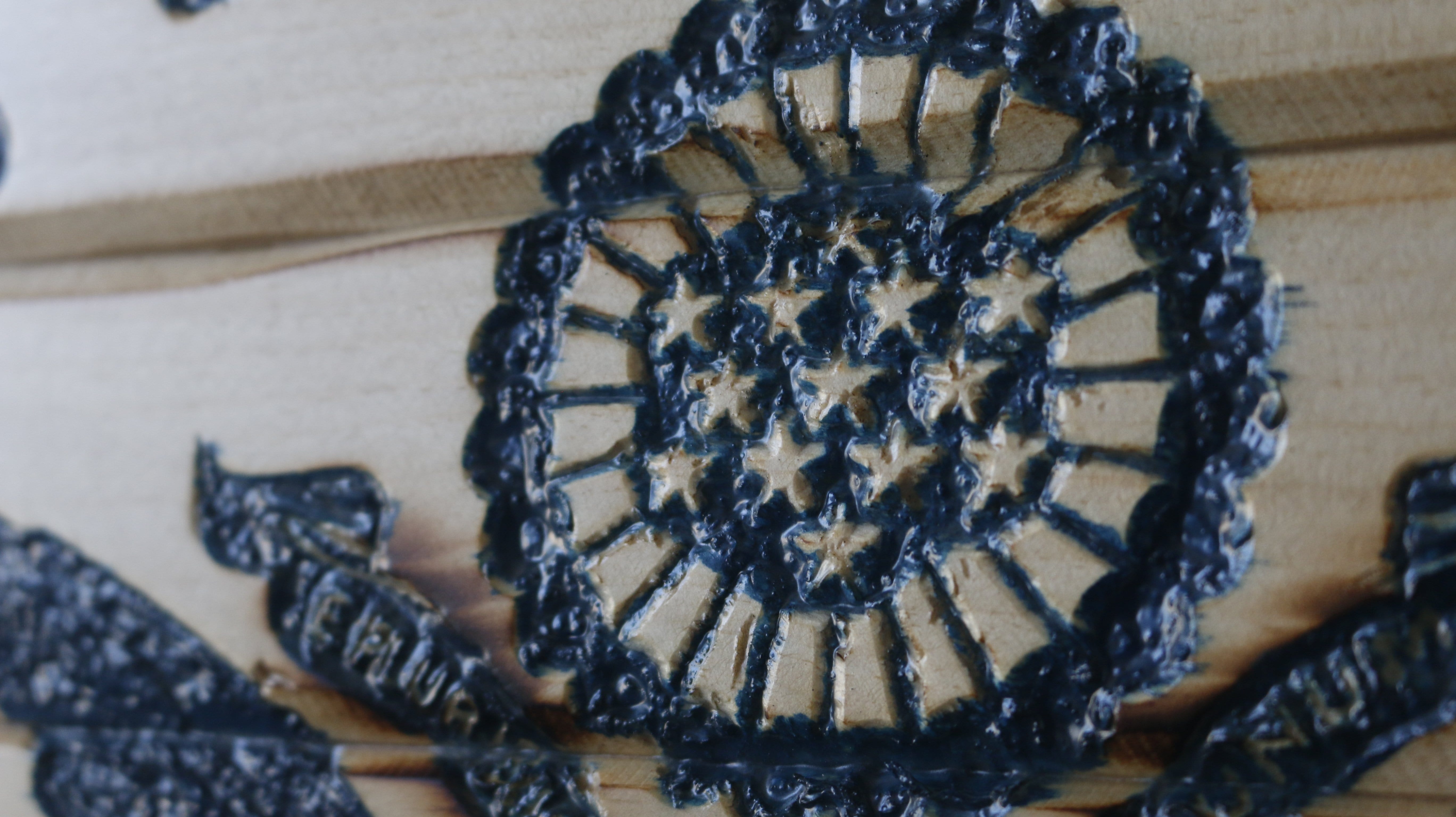 Coast Guard Full Handcarved Wooden Flag