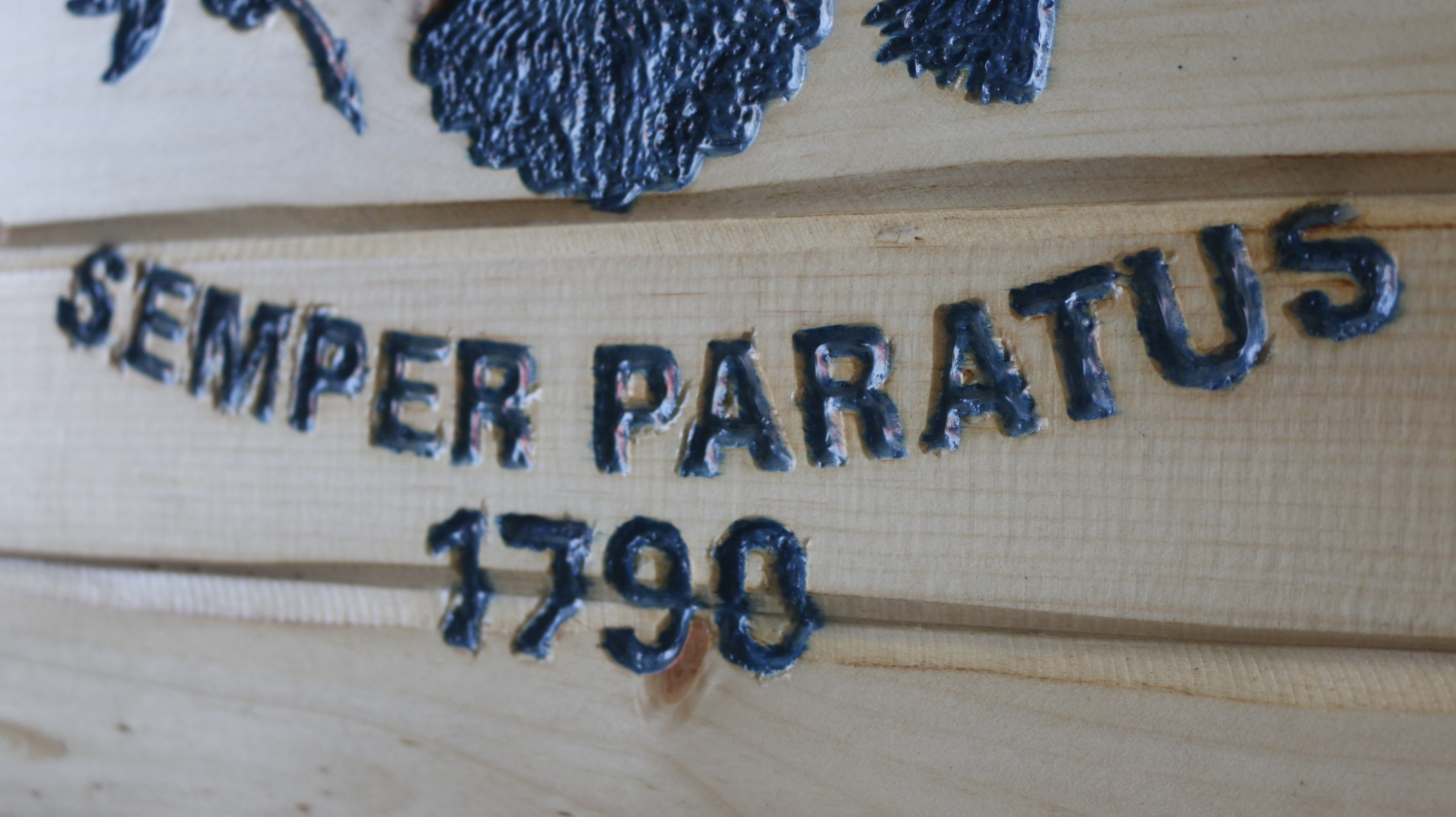Coast Guard Full Handcarved Wooden Flag