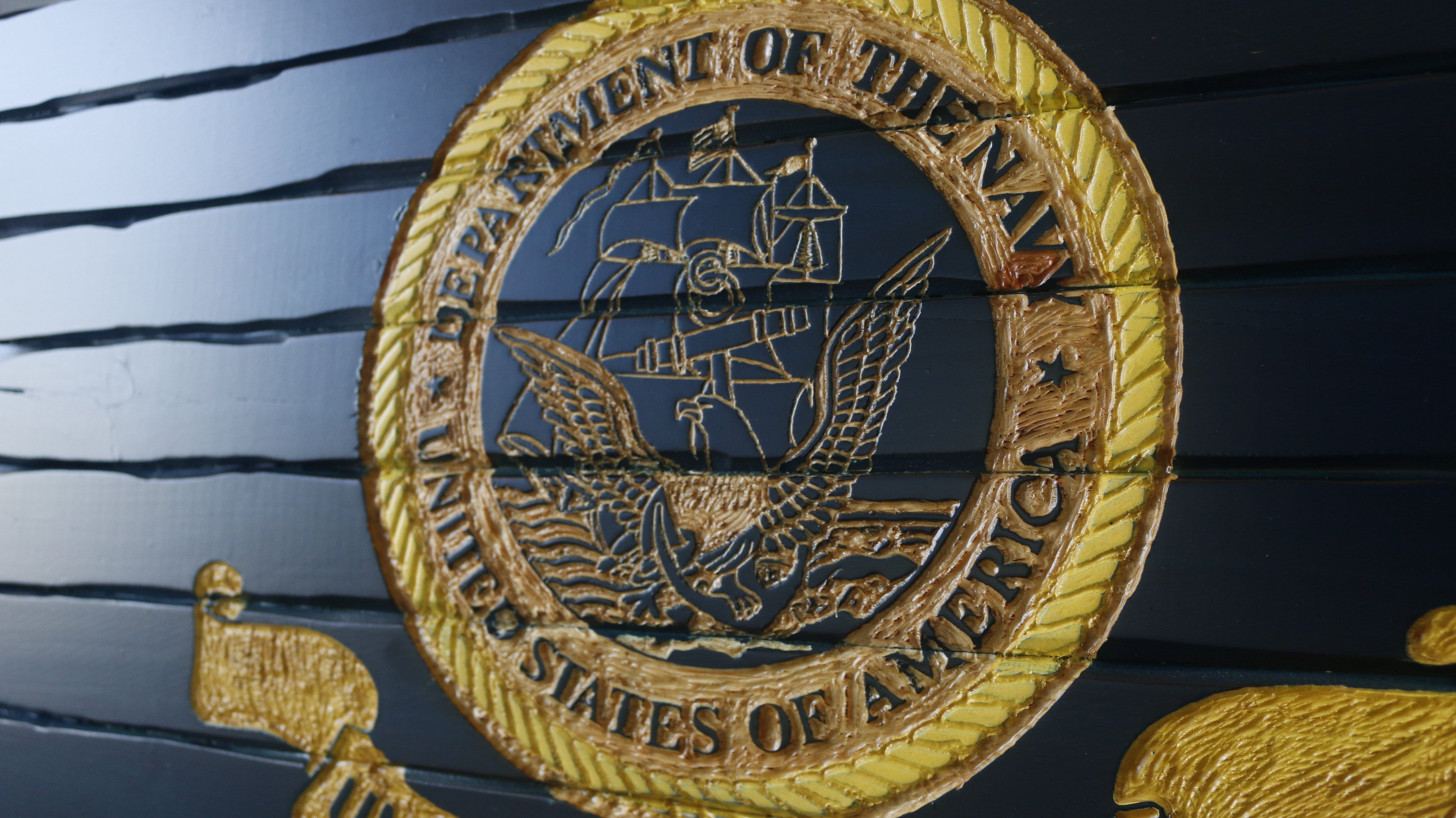 Navy Full Handcarved Wooden Flag