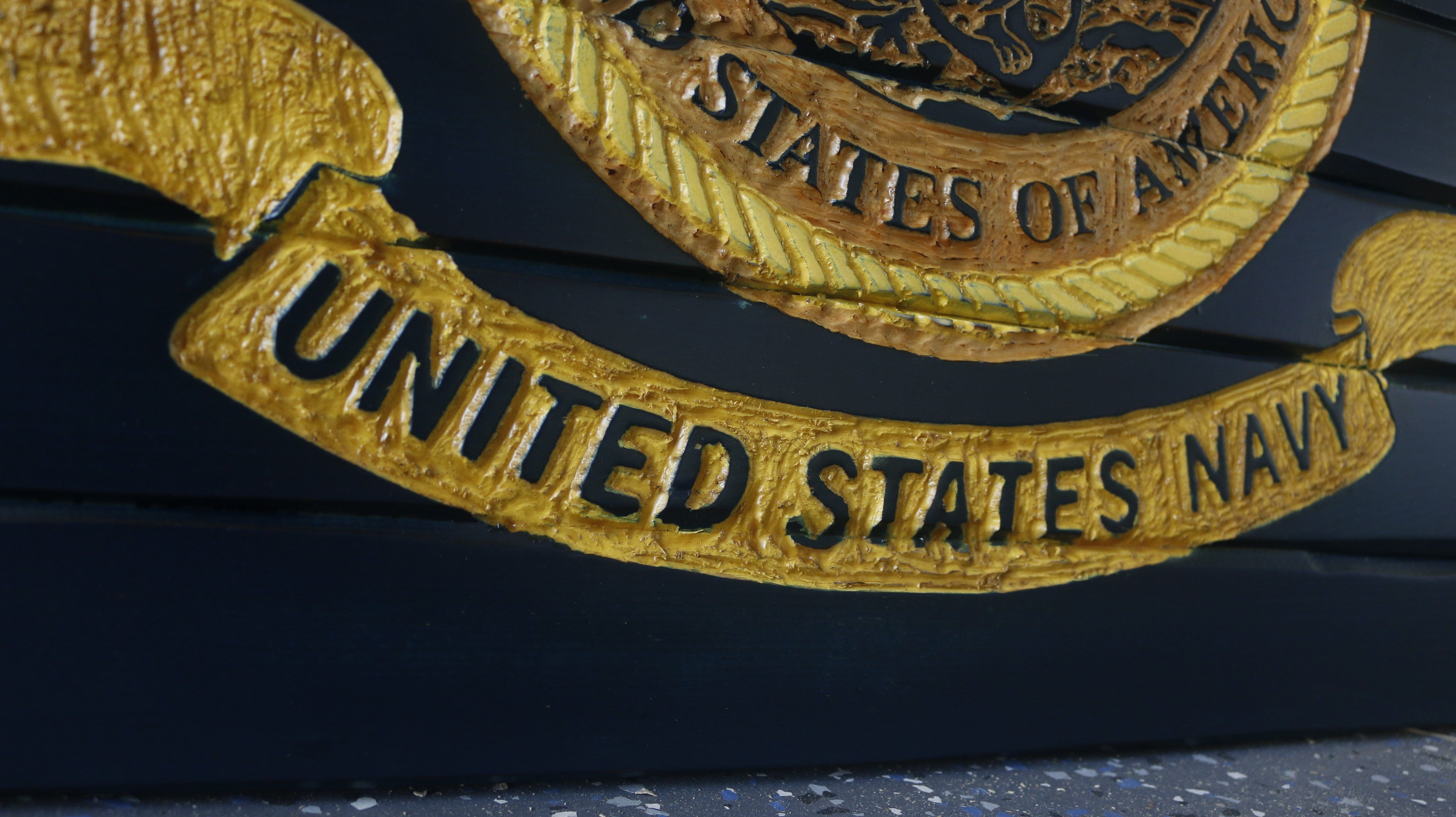 Navy Full Handcarved Wooden Flag