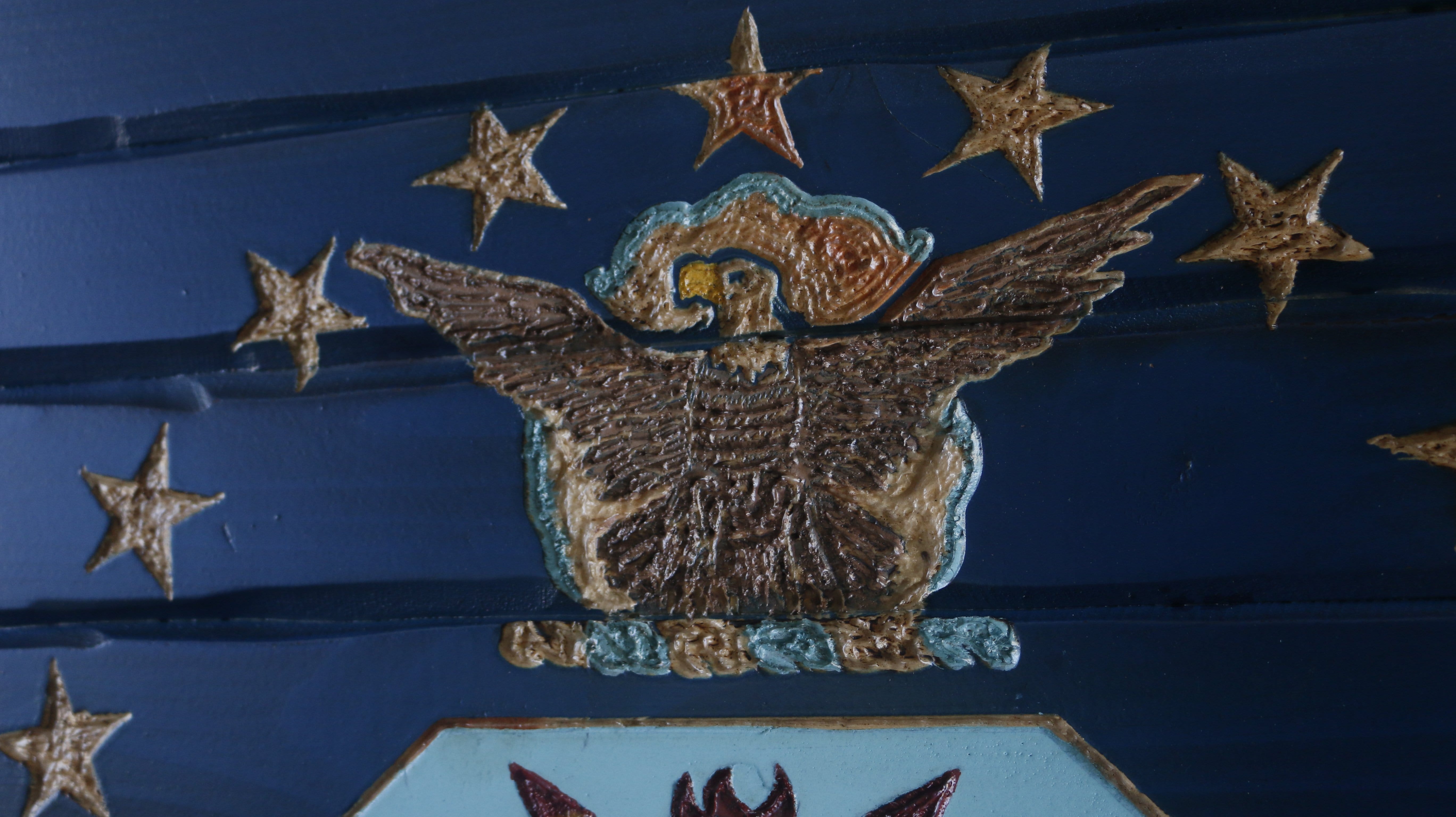 Air Force Full Handcarved Wooden Flag