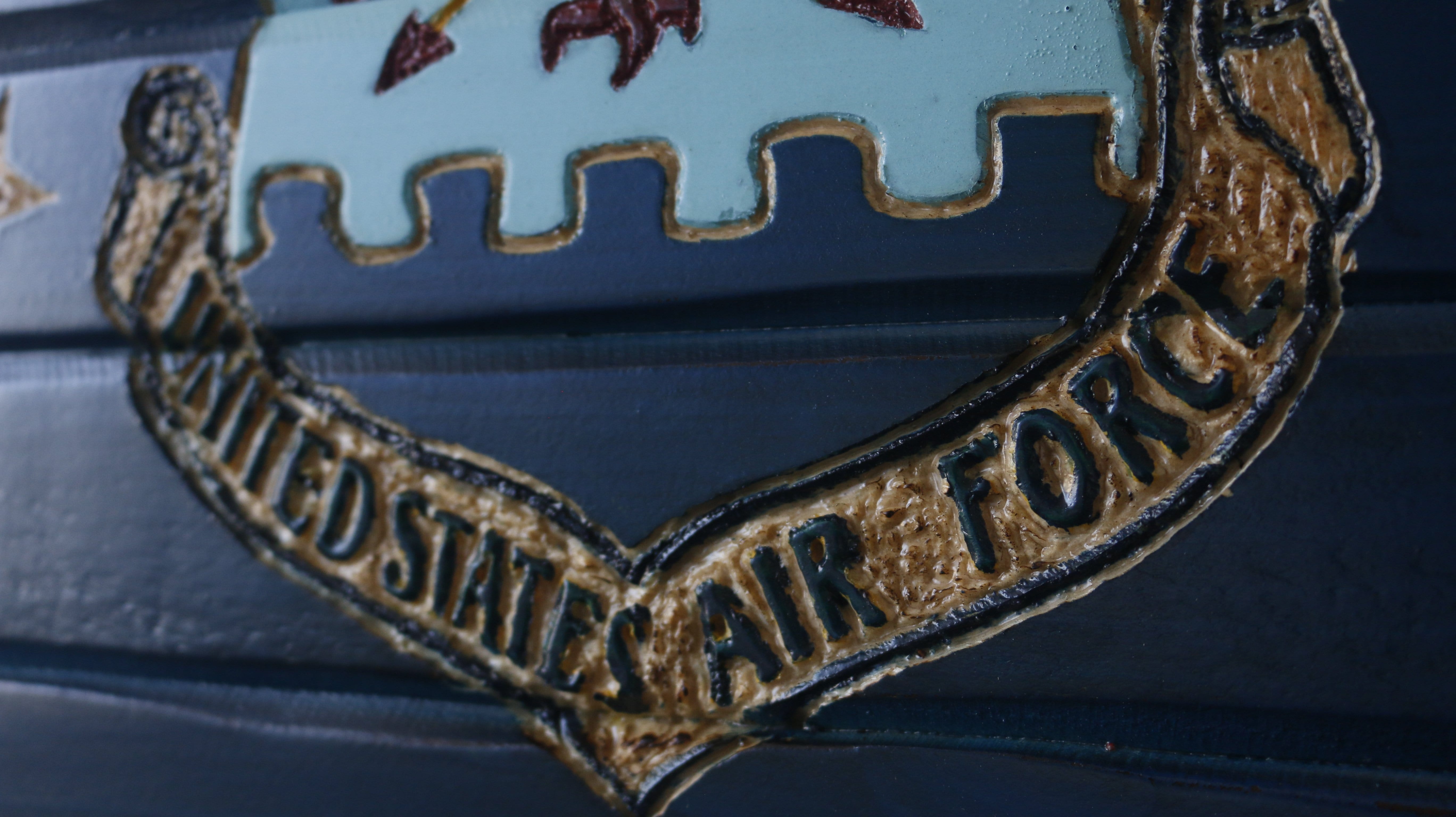 Air Force Full Handcarved Wooden Flag