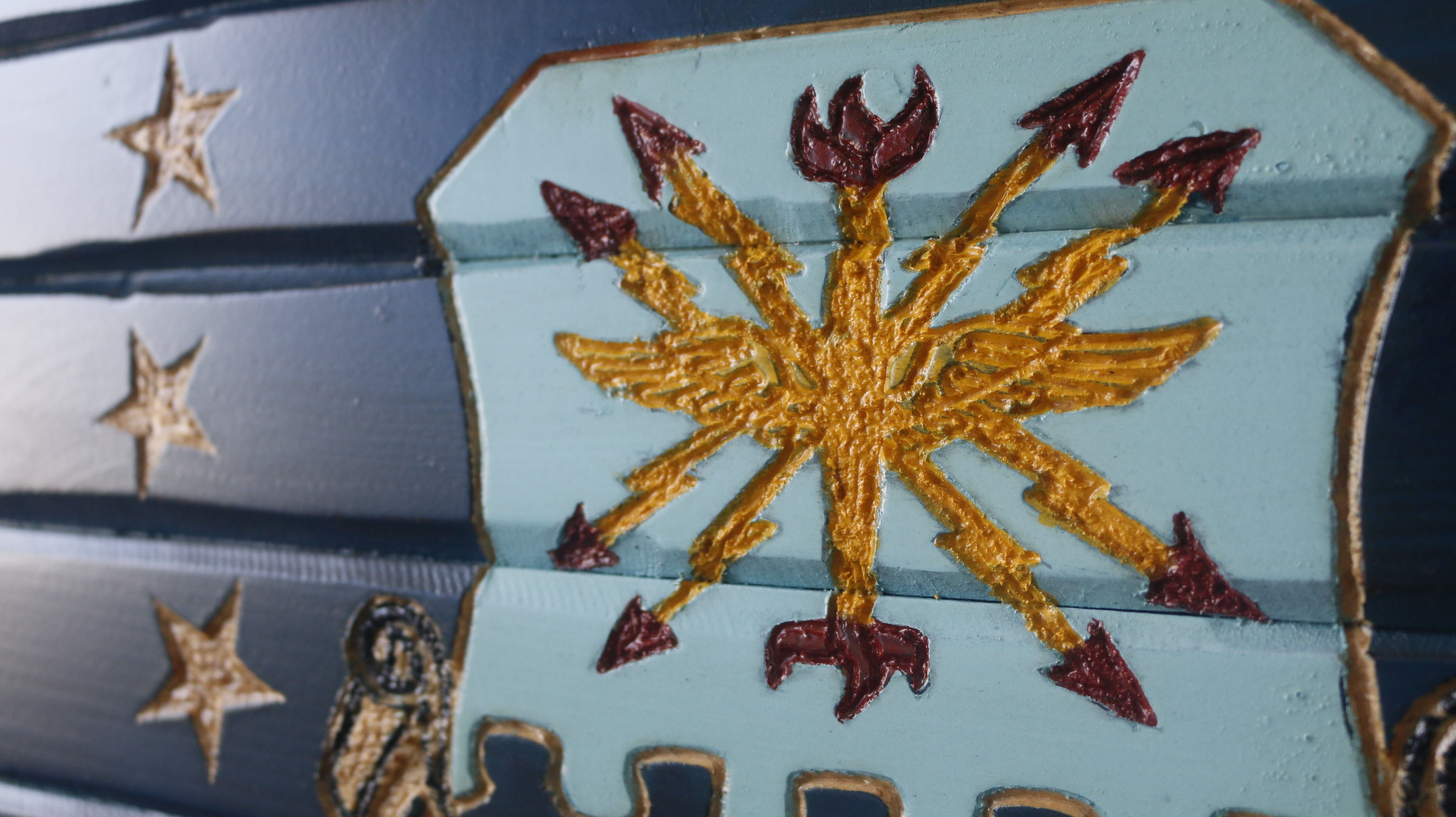 Air Force Full Handcarved Wooden Flag