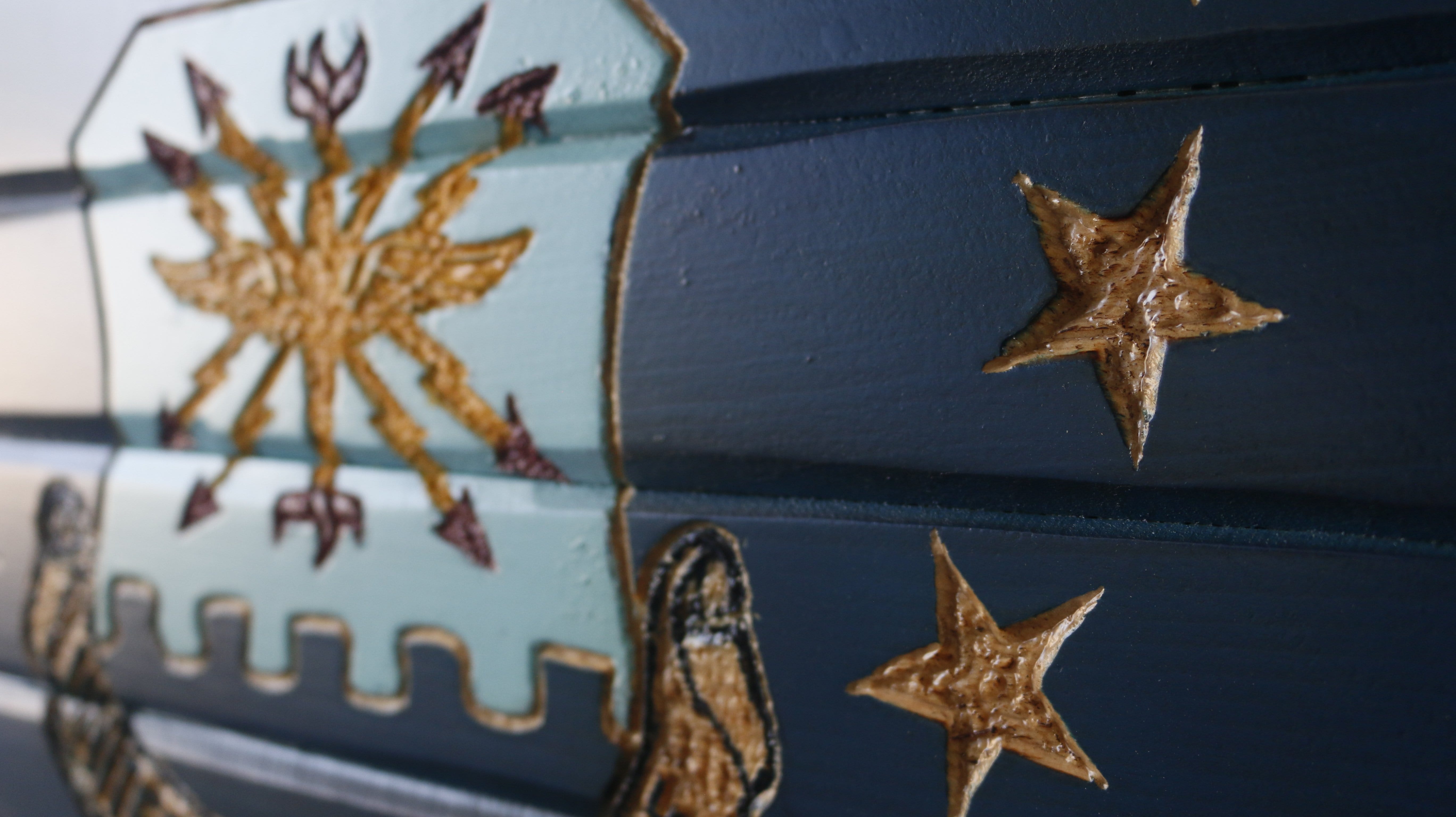 Air Force Full Handcarved Wooden Flag