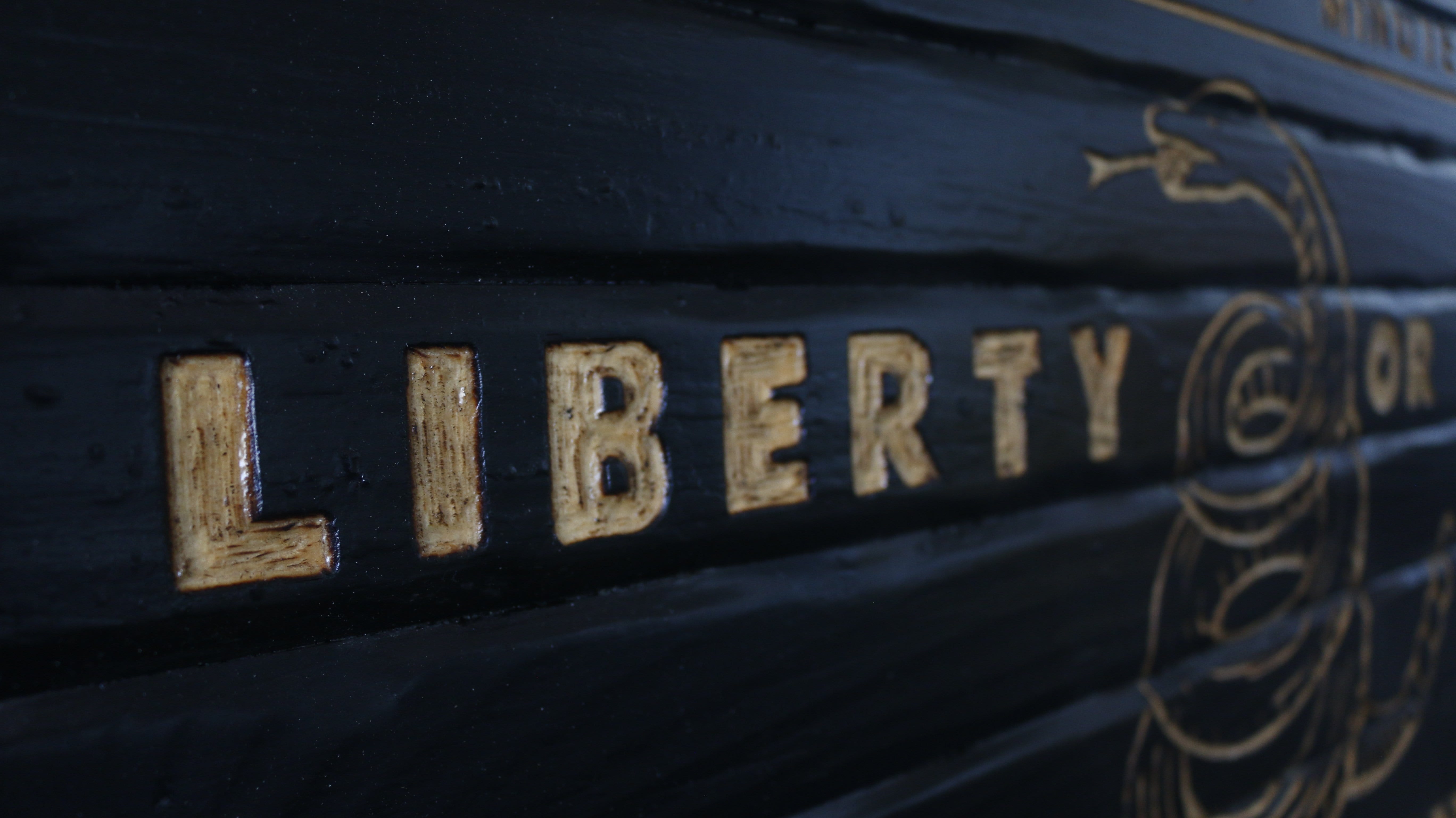 Liberty or Death Handcarved Wooden Flag