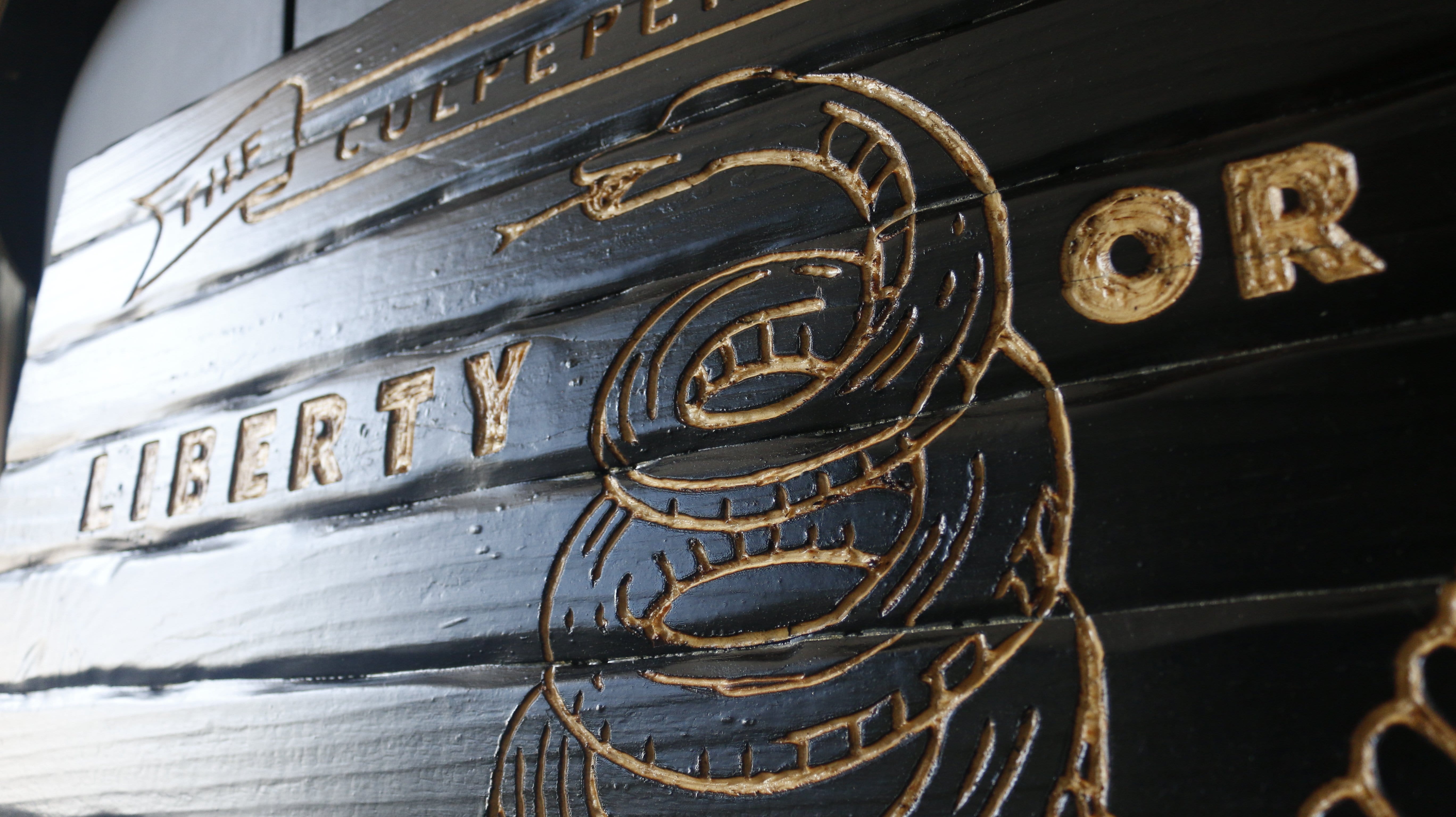 Liberty or Death Handcarved Wooden Flag