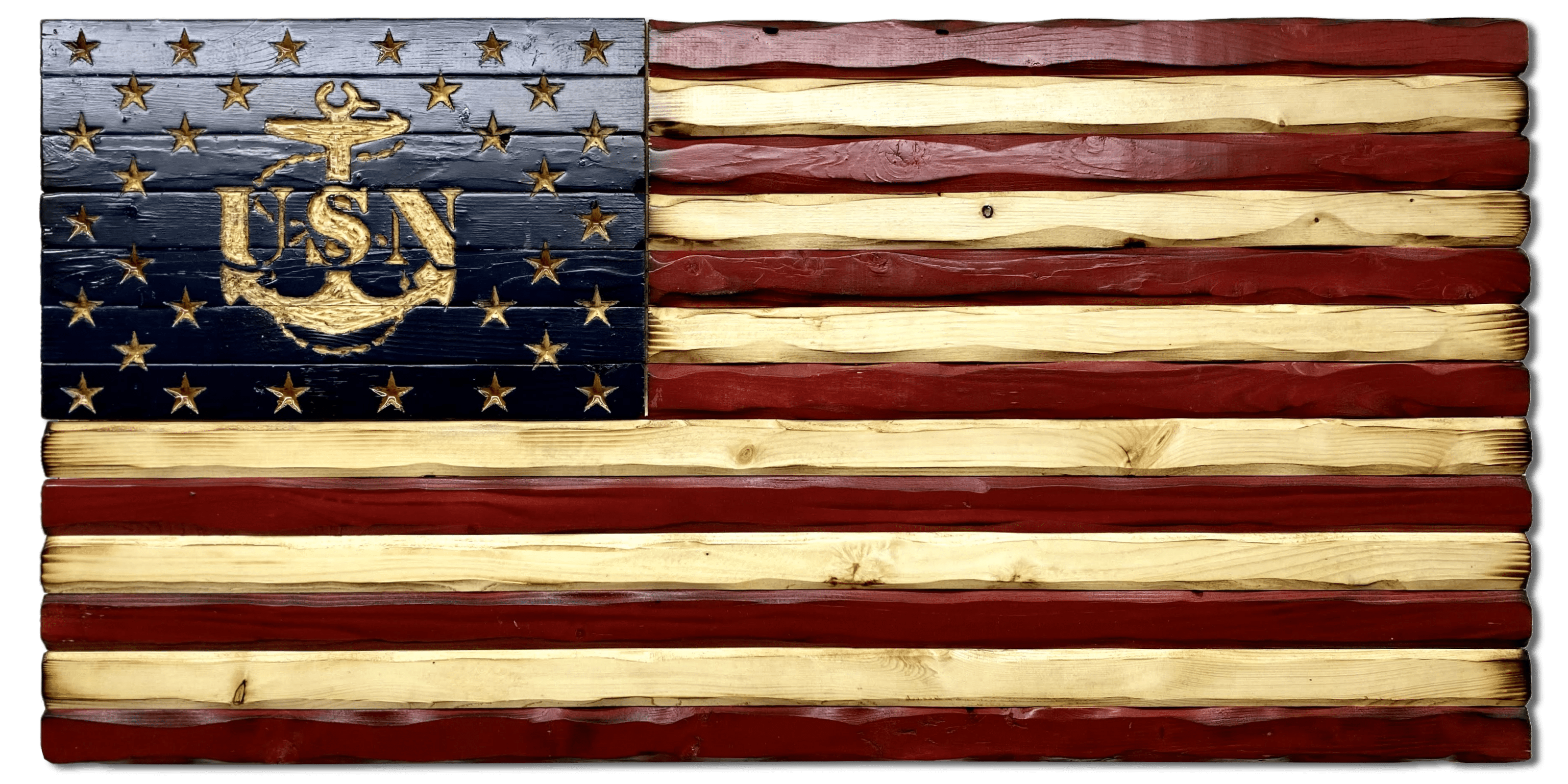 Navy Glory Ver 2 Handcarved American Wooden Flag